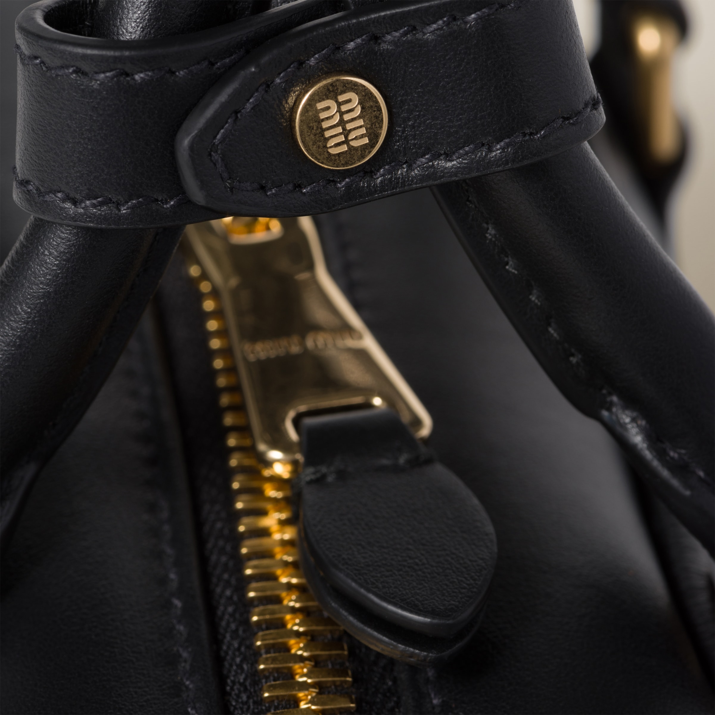 Black Arcadie Leather Bag | Miu Miu - United States