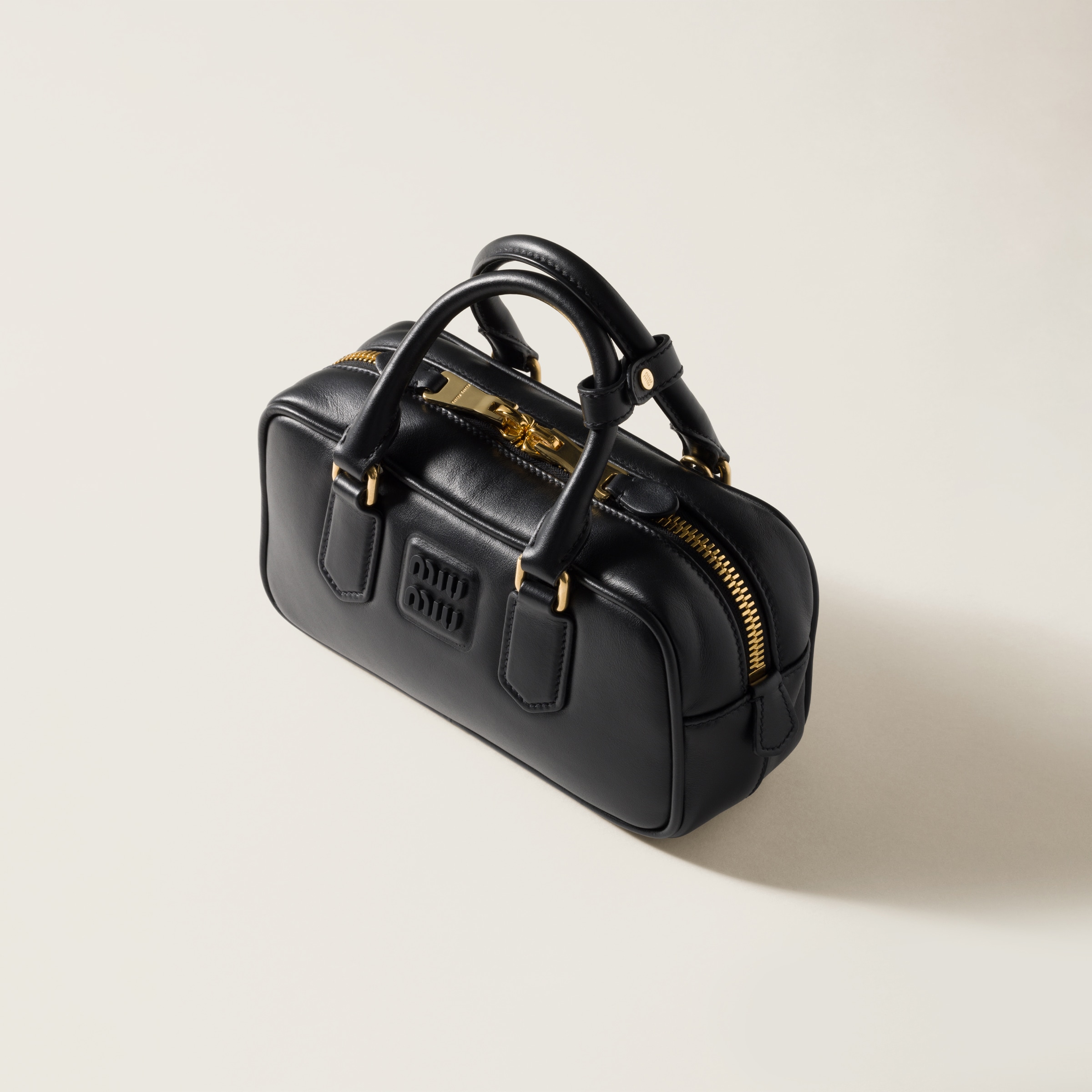 Black Arcadie Leather Bag | Miu Miu - United States