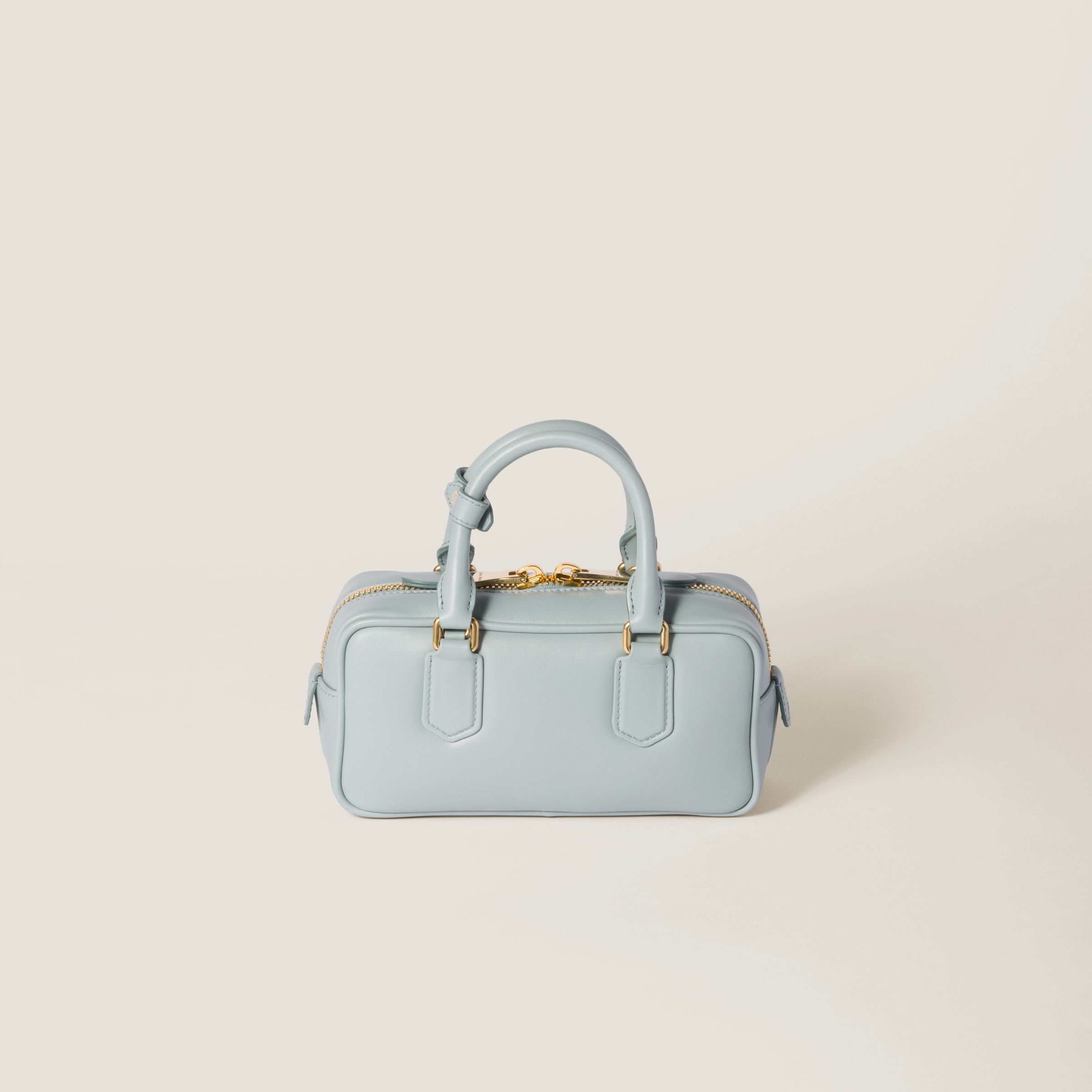 Lake Blue Arcadie Leather Bag | Miu Miu
