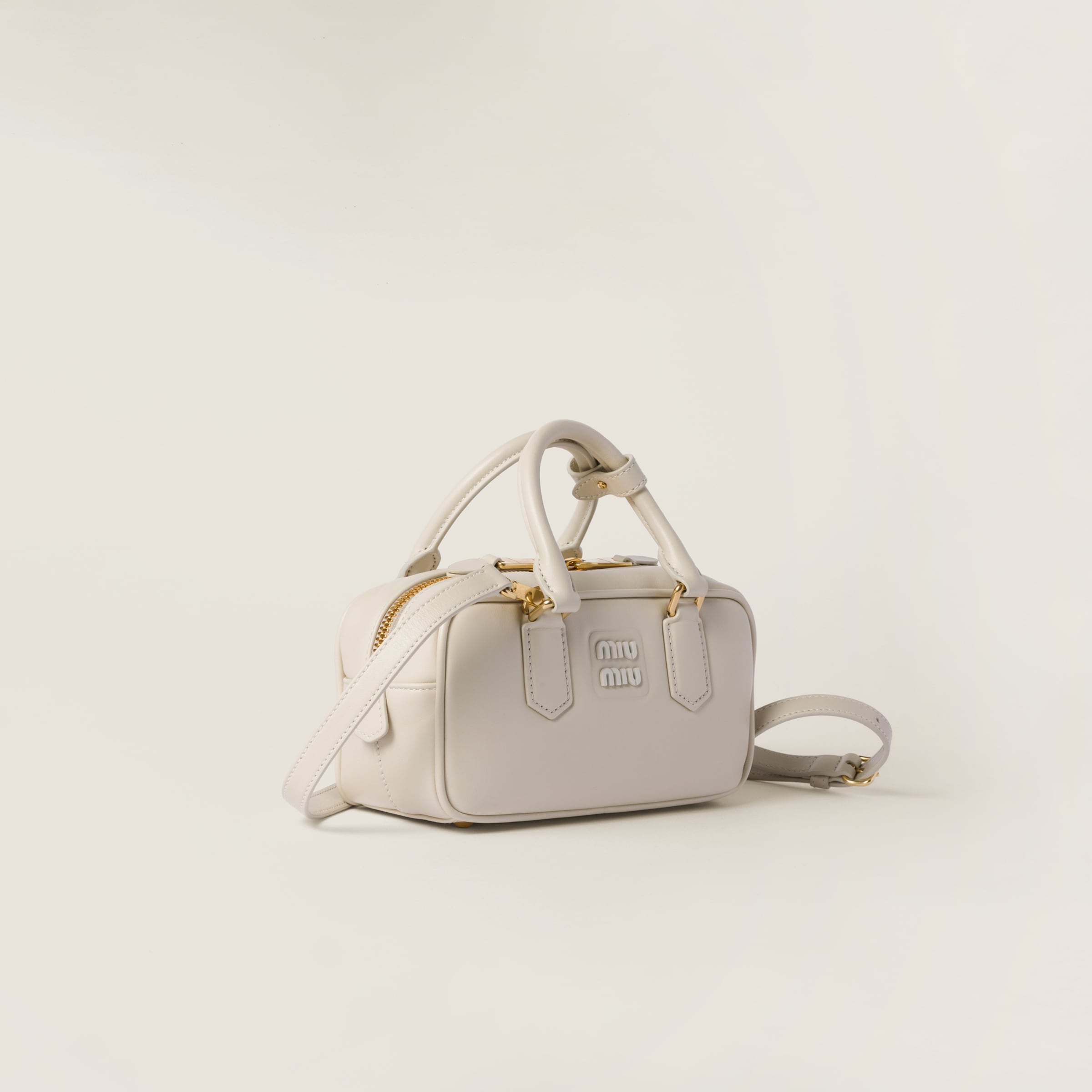 Miu Miu Arcadie Leather Mini-bag In Chalk White