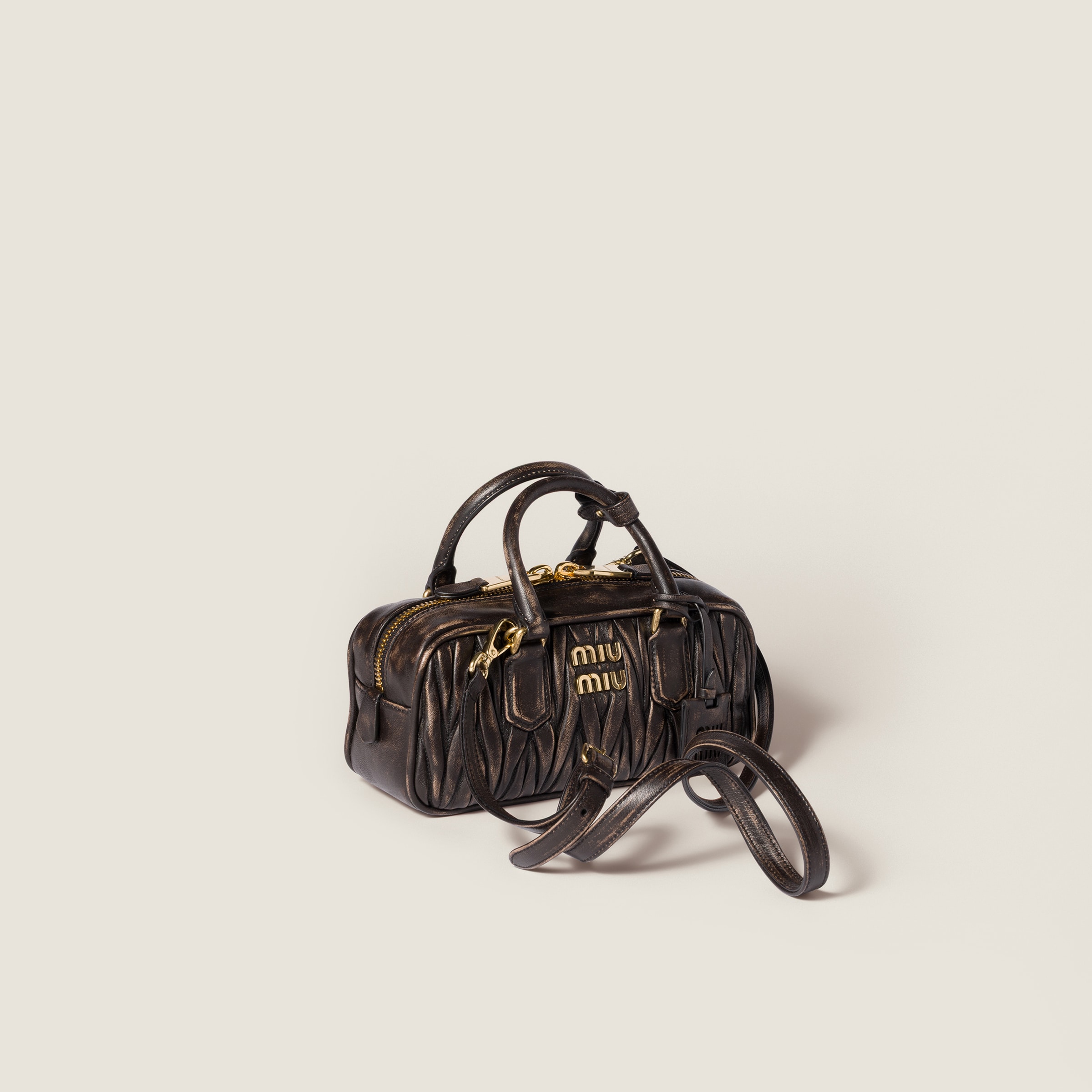 【定番】MIU MIU アバンチュール ナッパ レザー バッグ ブラウン ブラウン アバンチュール ナッパレザー バッグ | Miu Miu