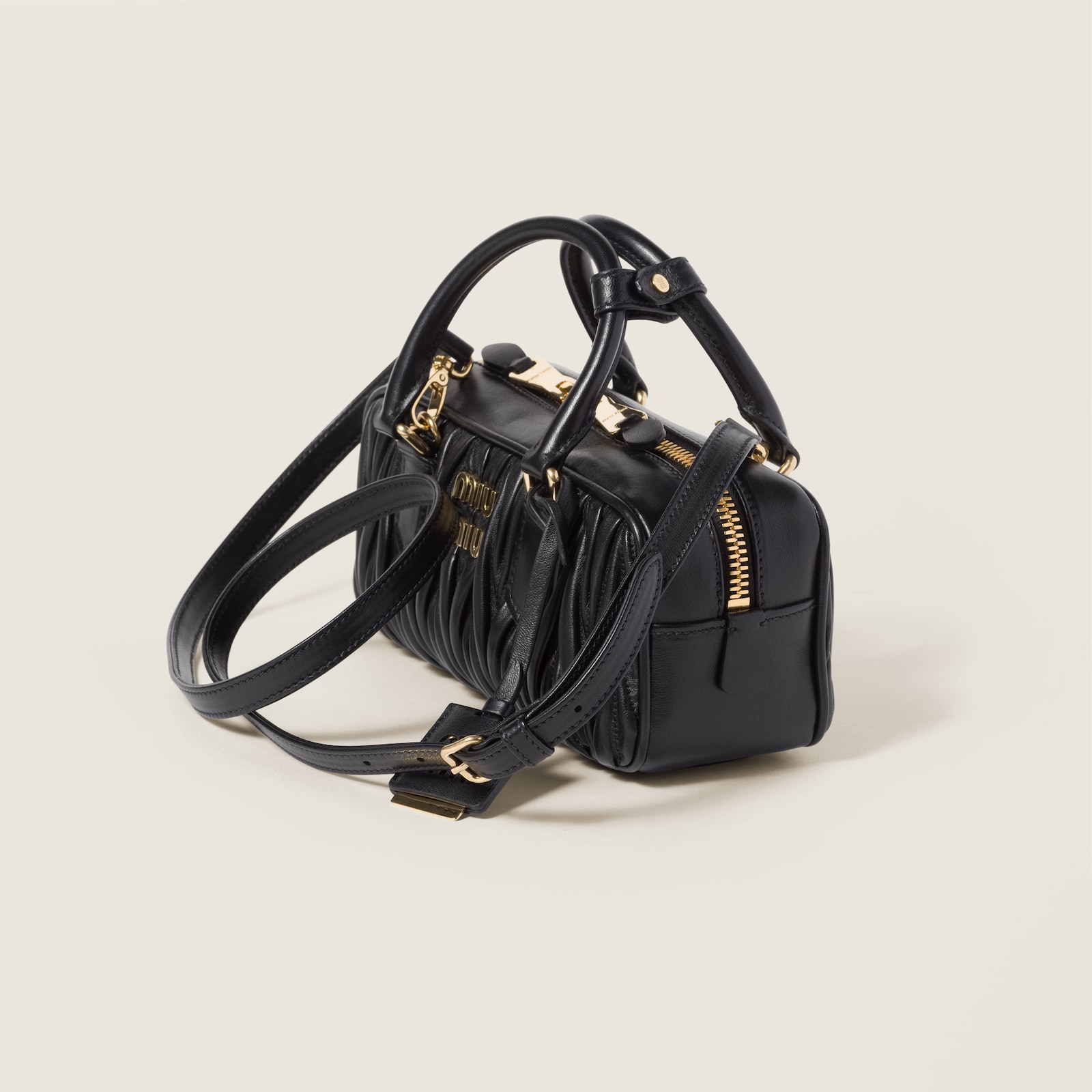 ARCADIE MATELASSÉ BAG 20 IN HIPPIE BLUE LAMBSKIN GOLD HARDWARE