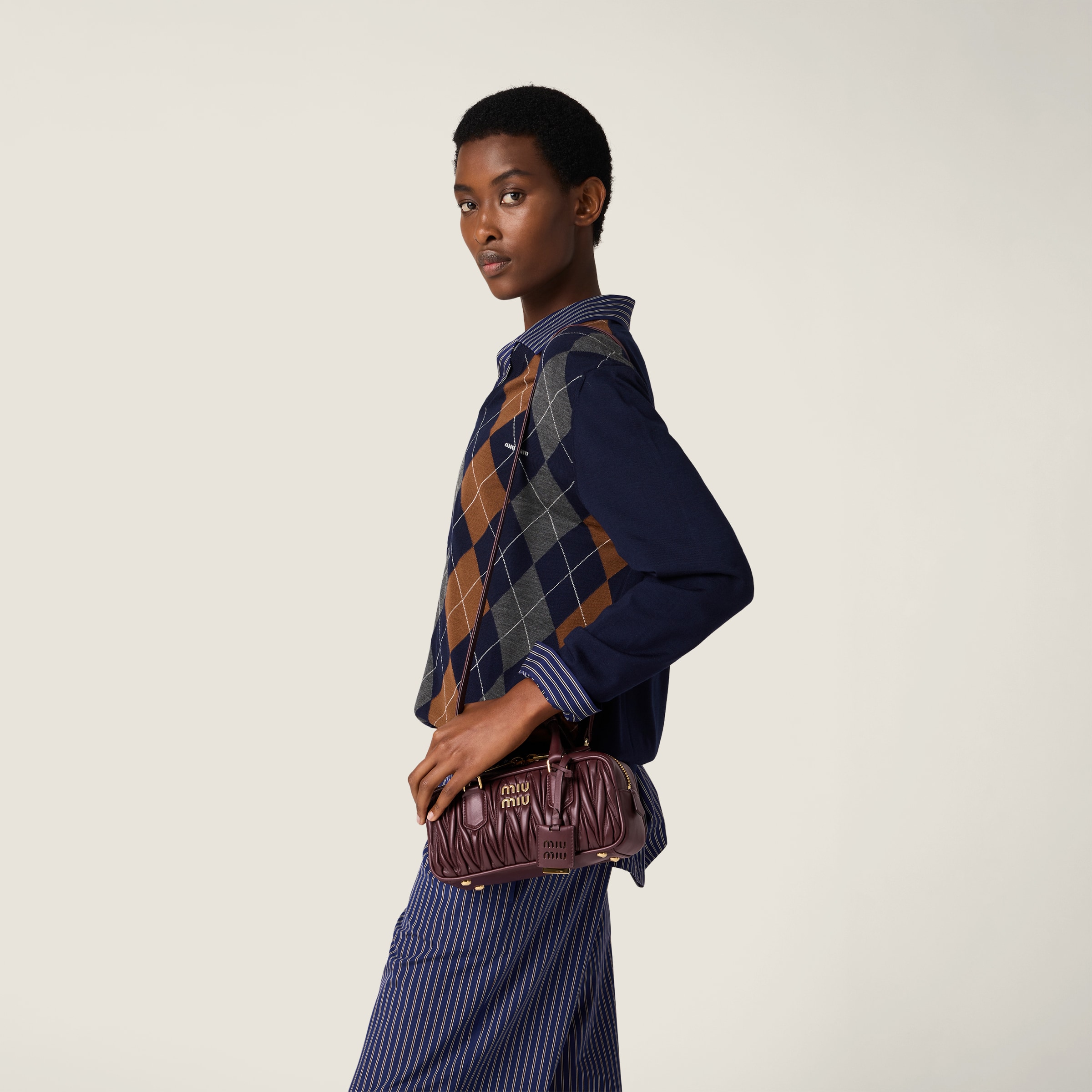 ボルドー アルカディ マテラッセレザー バッグ | Miu Miu