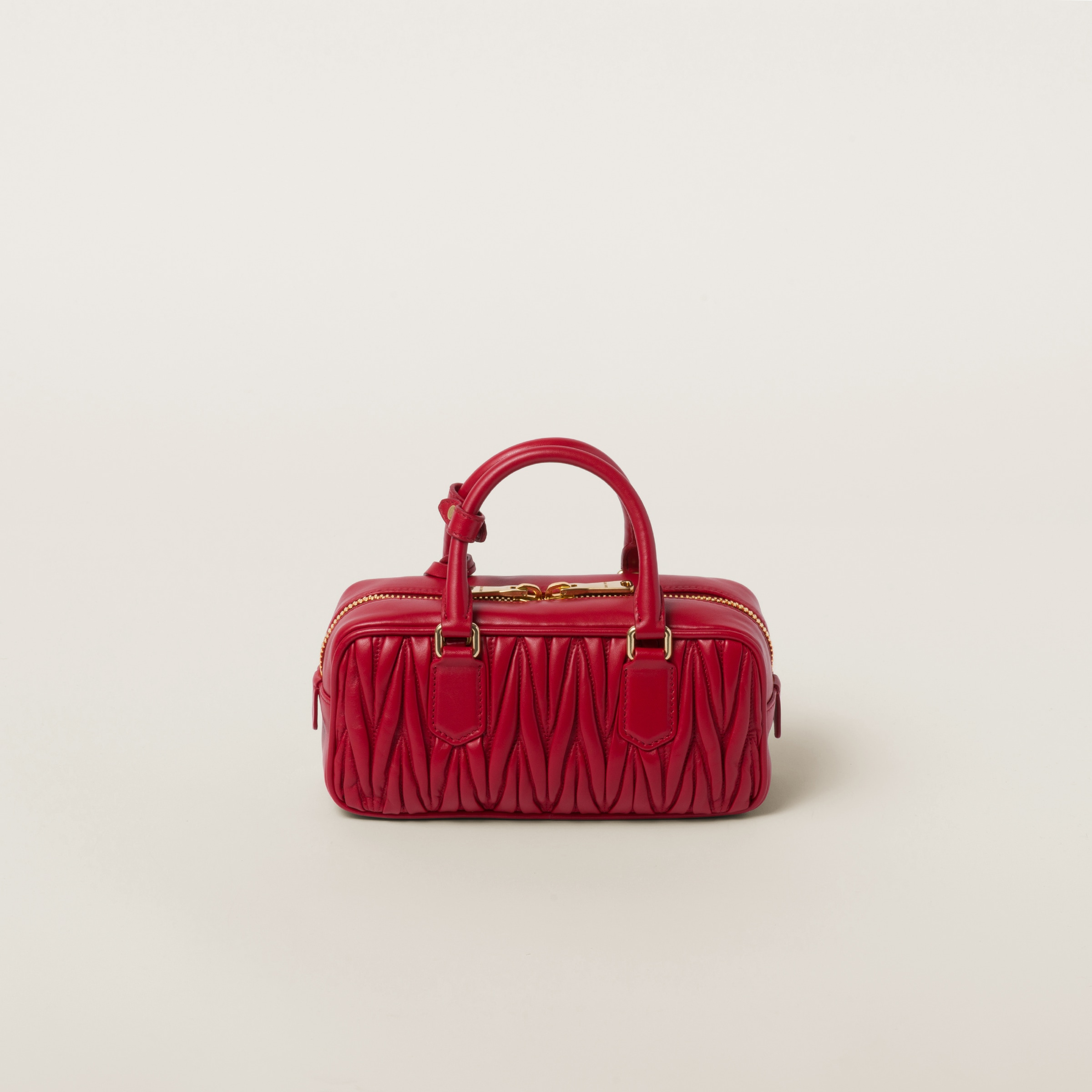 Red Arcadie Matelassé Nappa Leather Bag | Miu Miu