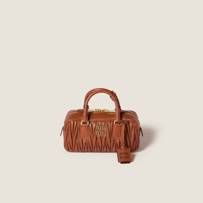 【国内発】Miu Miu Arcadie レザー バッグ スモール Black Arcadie Leather Mini-bag | Miu Miu