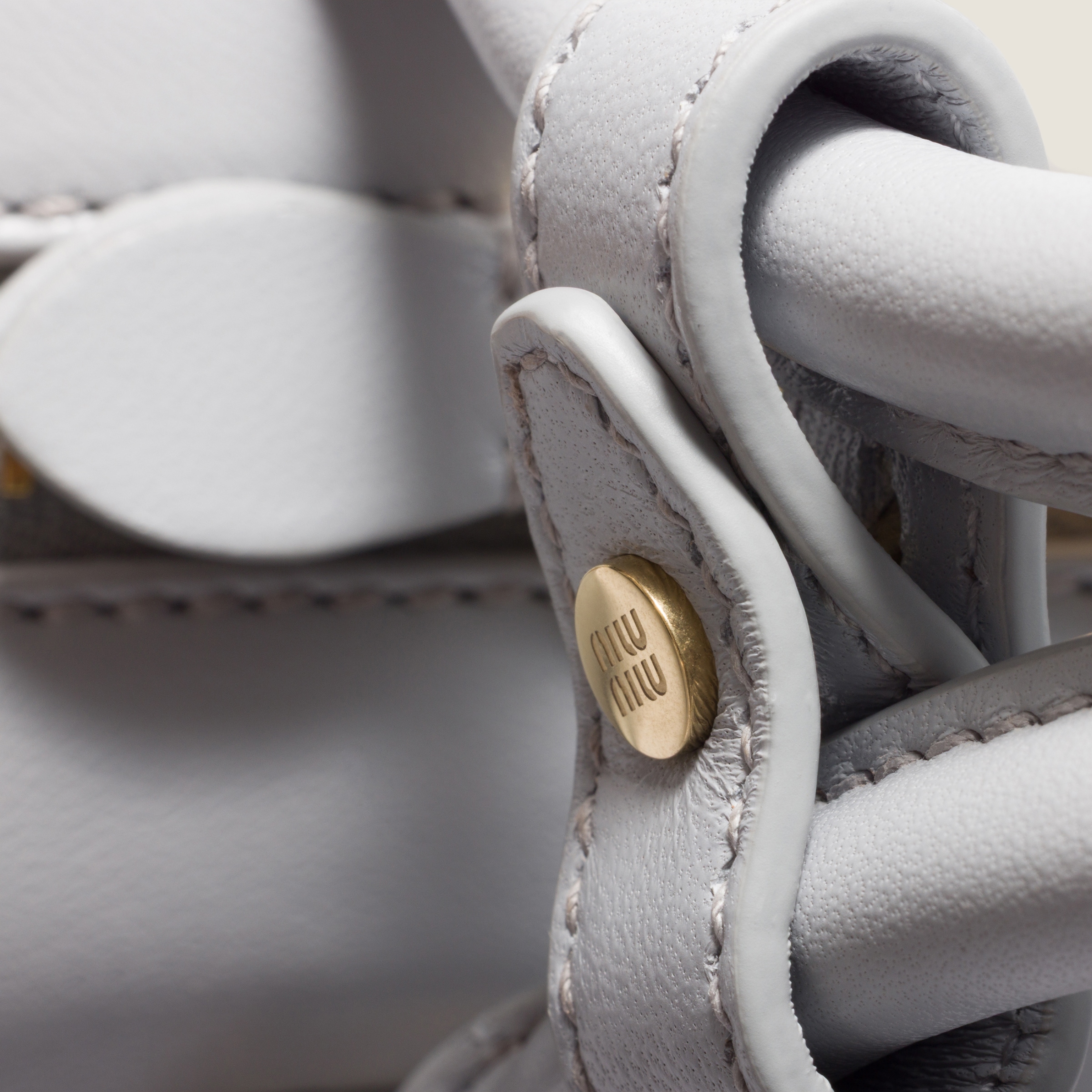 Pearl Gray Arcadie Matelassé Nappa Leather Bag | Miu Miu - United
