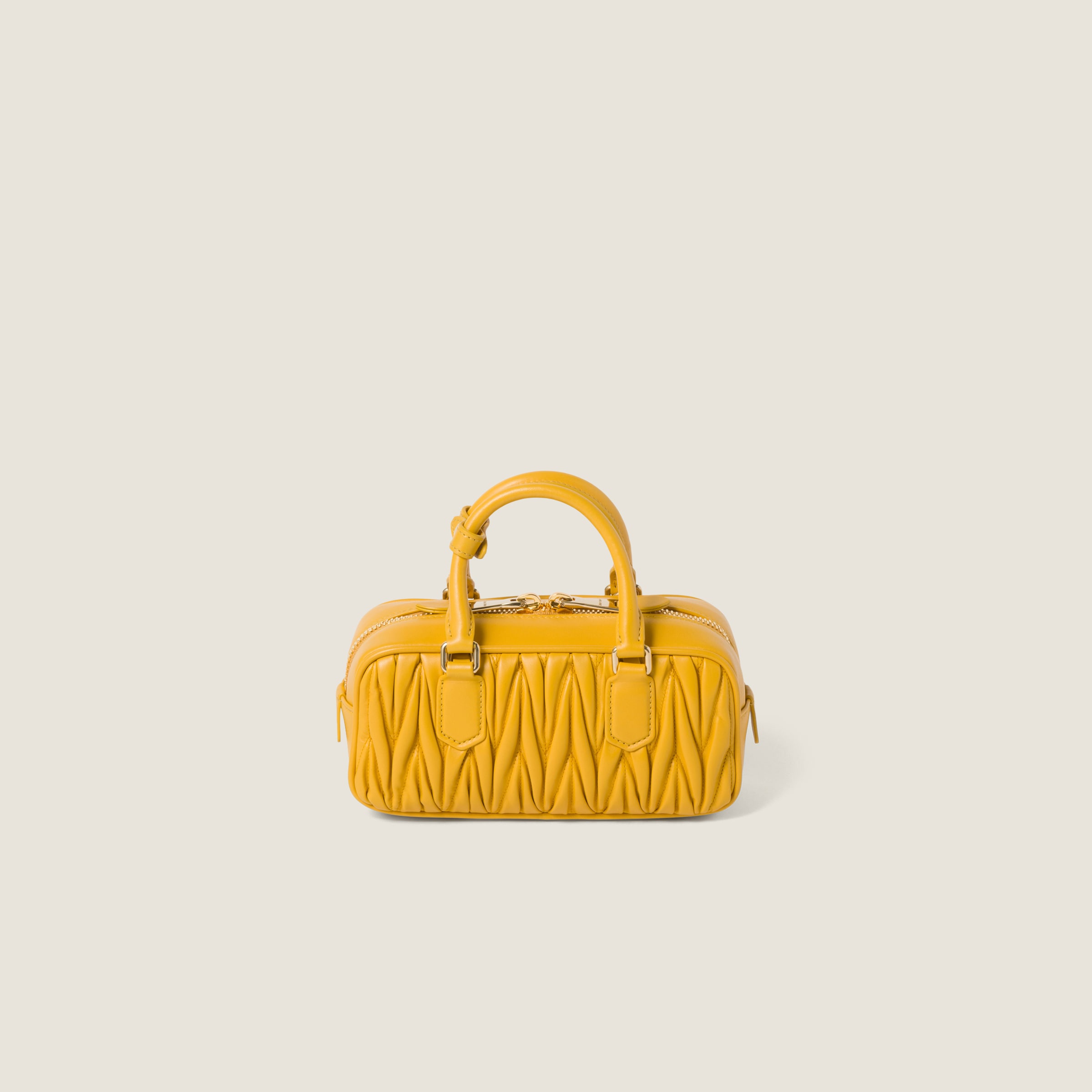Sunny Yellow Arcadie Matelassé Nappa Leather Bag | Miu Miu - Sweden