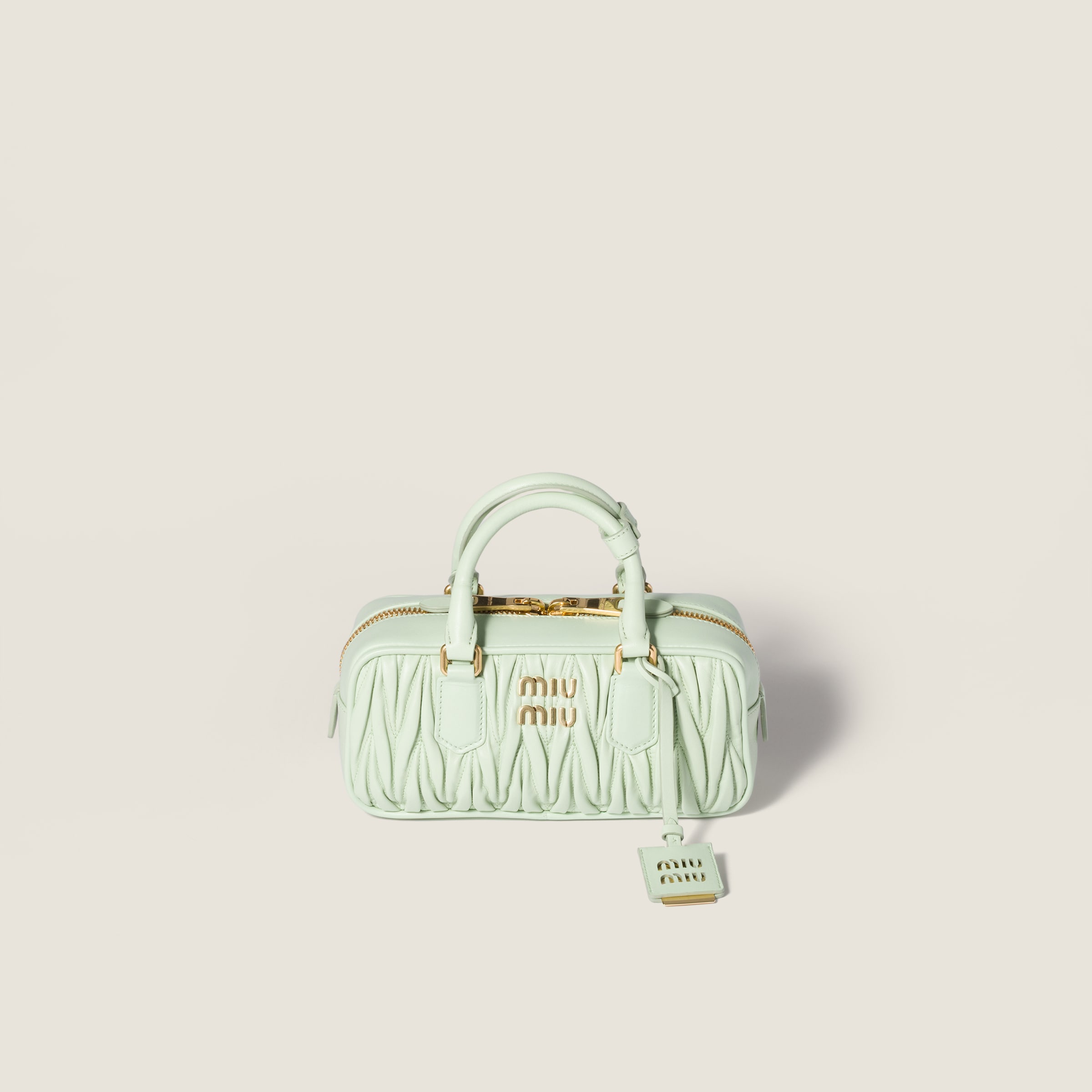 Miu Miu Arcadie Matelassé Nappa Leather Bag In Blue