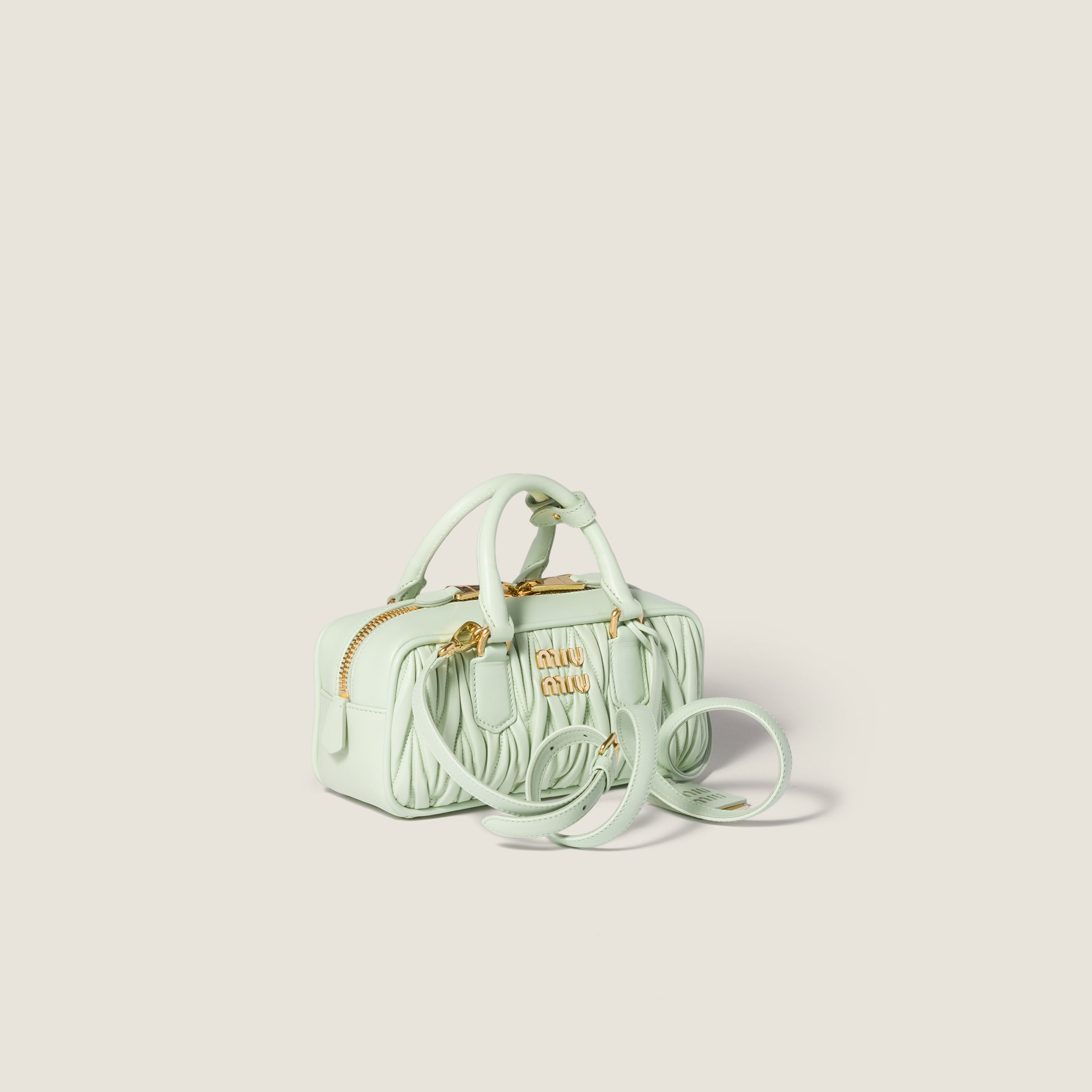 Miu Miu Arcadie Matelassé Nappa Leather Bag In Blue