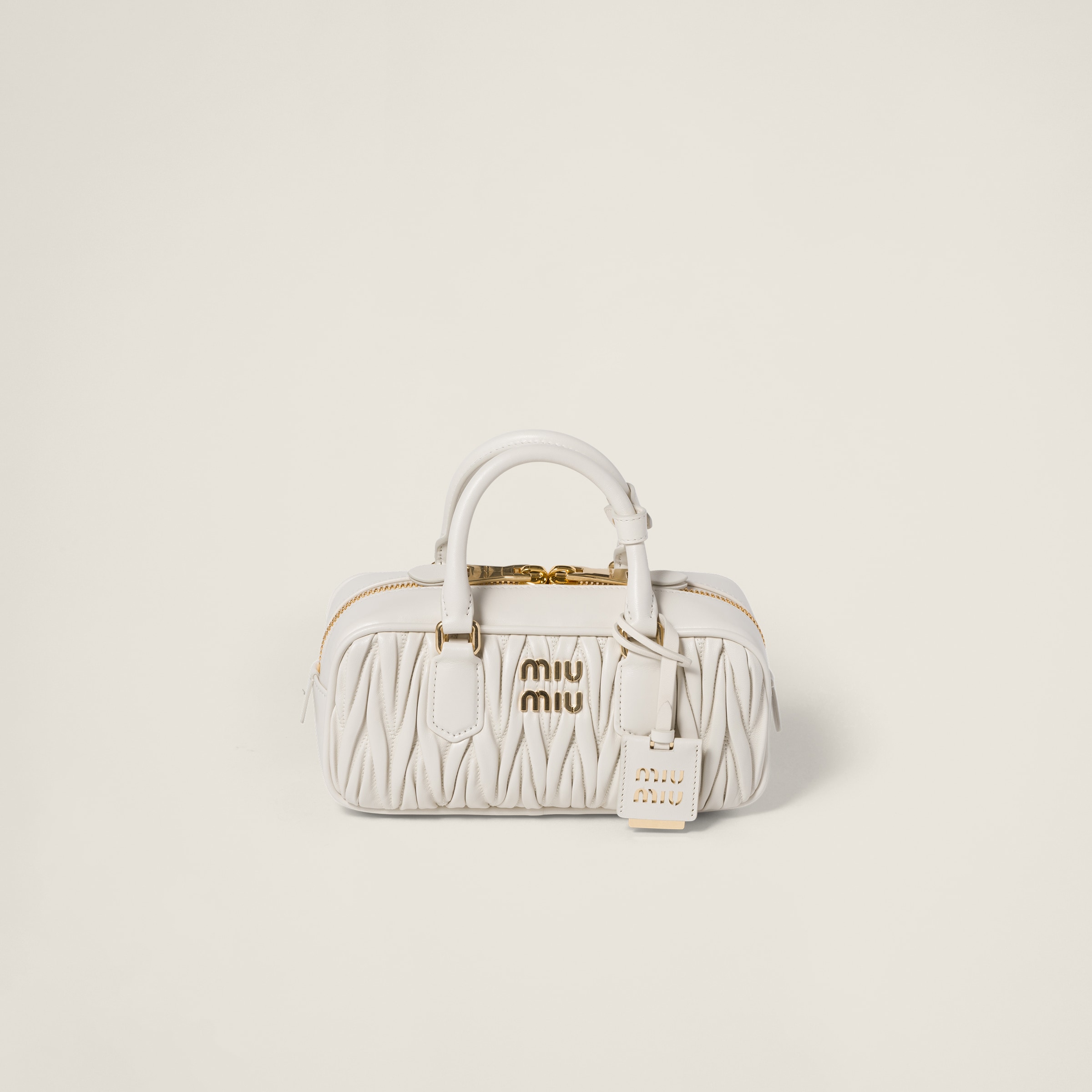 Miumiu Arcadie Matelassé Nappa Leather Bag In White