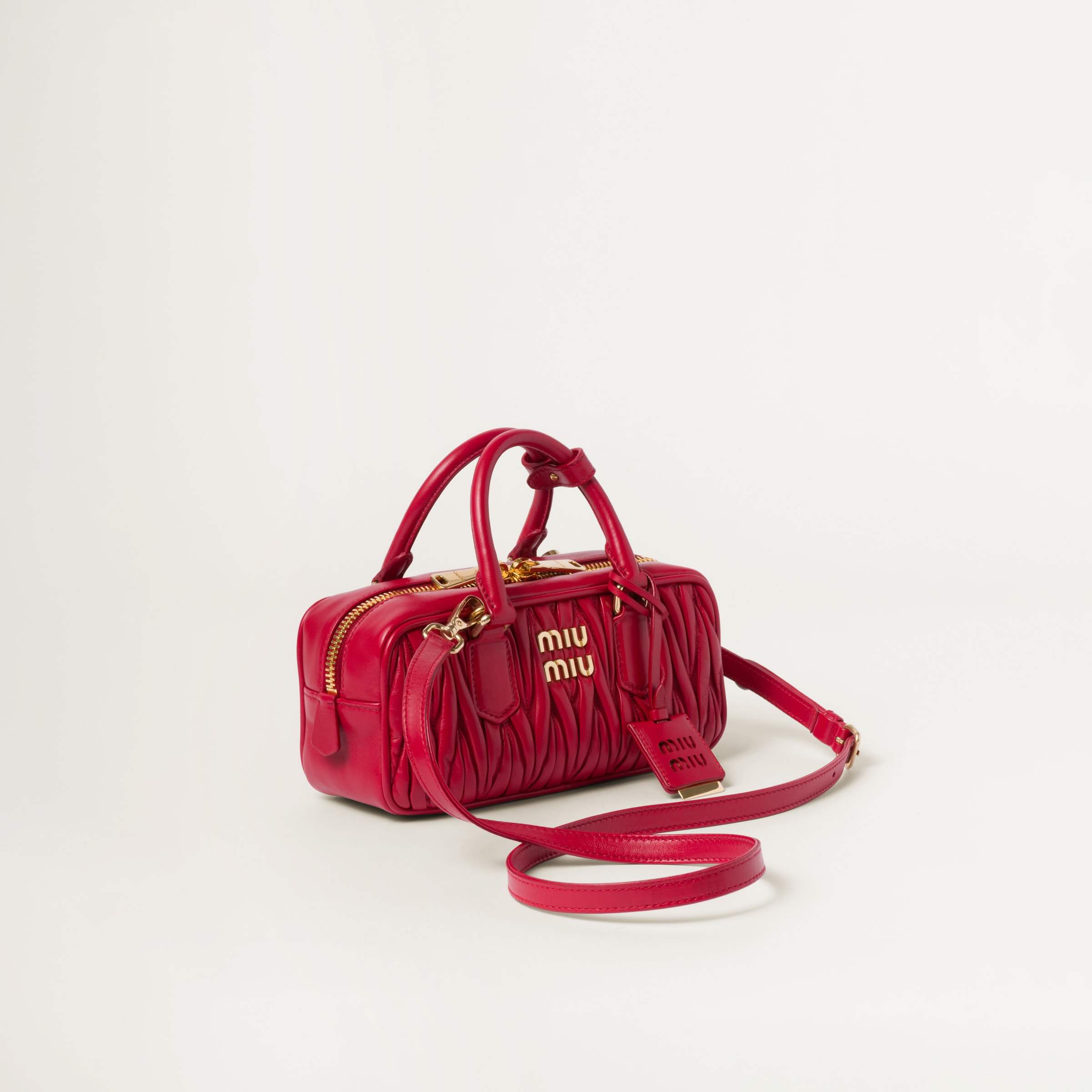 Red Arcadie Matelass Nappa Leather Bag Miu Miu