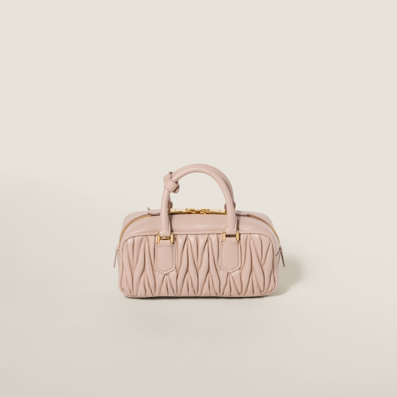 MIUMIU Nappa leather Bijou Rhinestone 2-Way Shoulder Bag Clutch bag RP0197 Pink Lavender main image 0