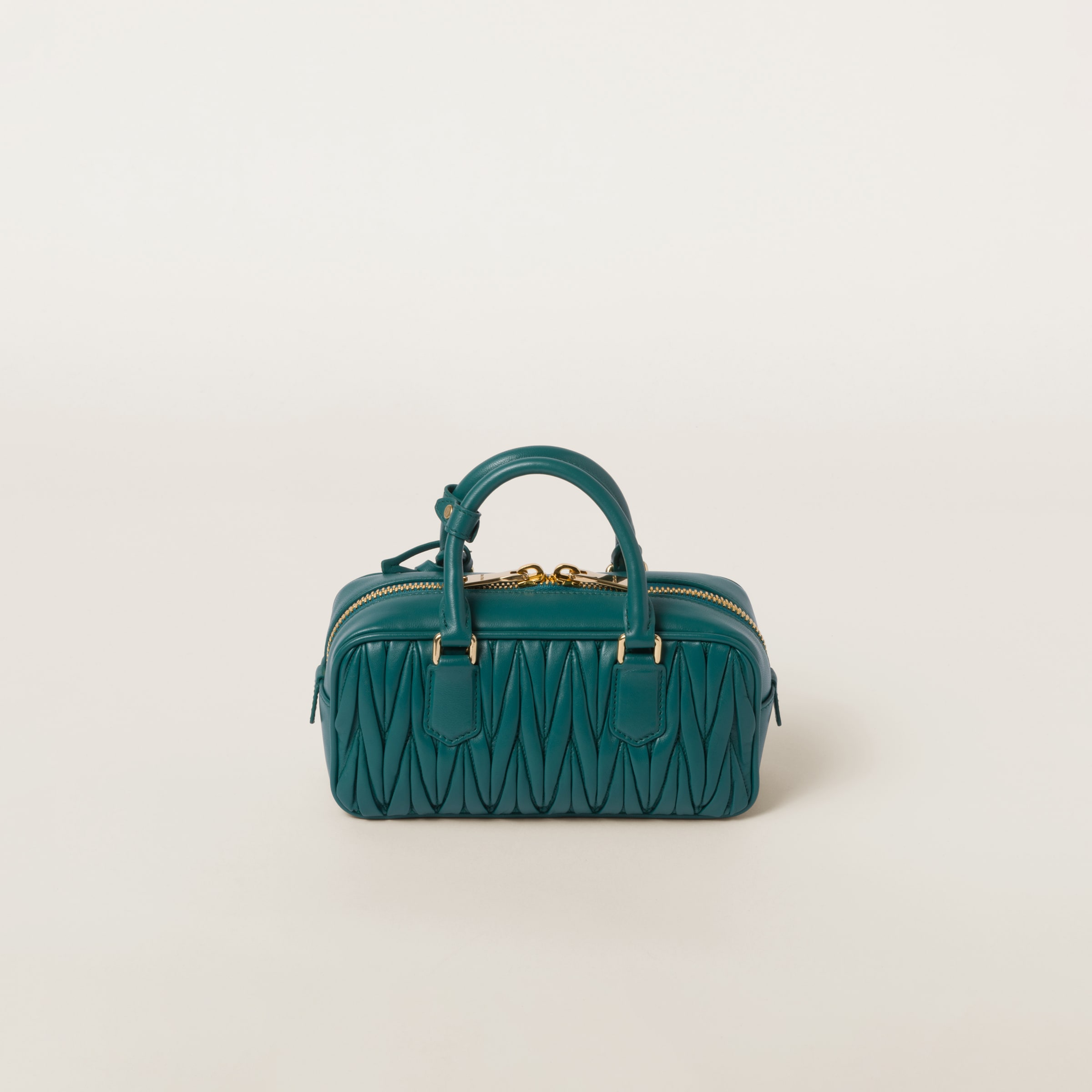Lagoon Blue Arcadie Matelassé Nappa Leather Bag | Miu Miu