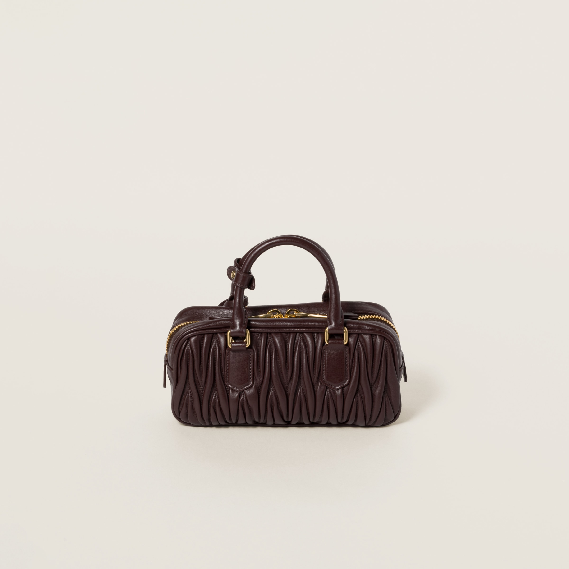 Miu Miu Arcadie Matelassé Nappa Leather Bag In Briarwood