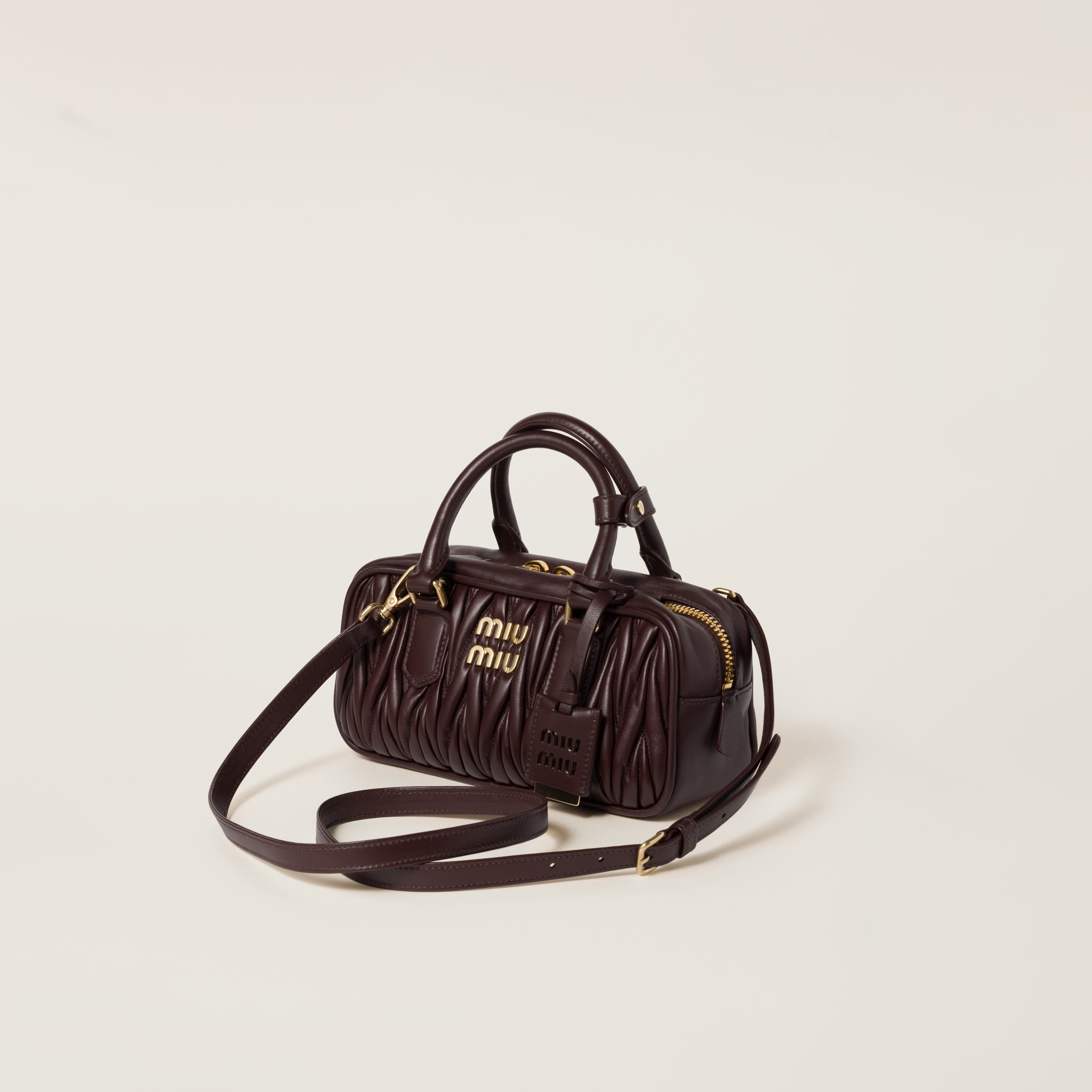 Miu Miu Arcadie Matelassé Nappa Leather Bag In Briarwood