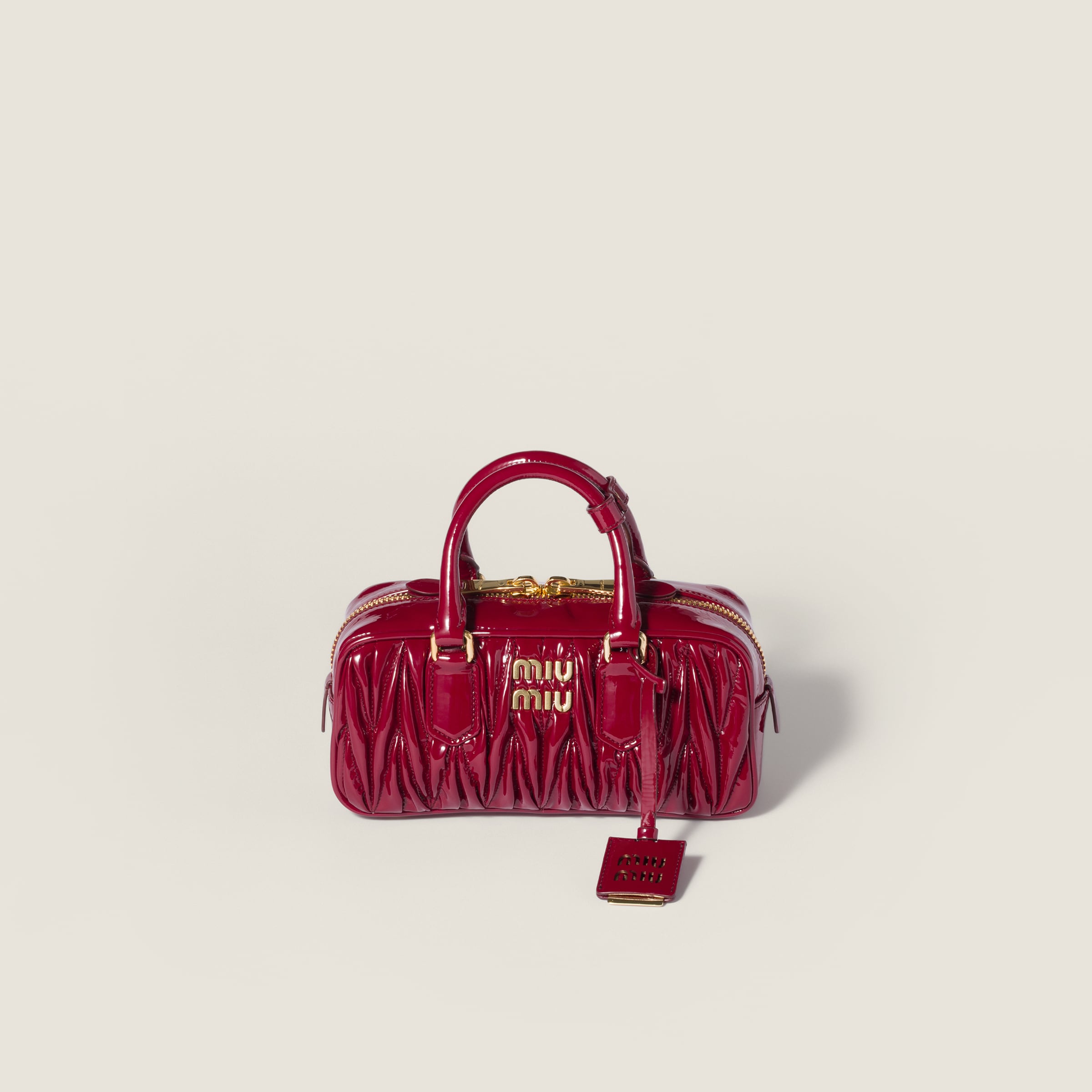 Burgundy Arcadie Matelassé Nappa Leather Bag | Miu Miu
