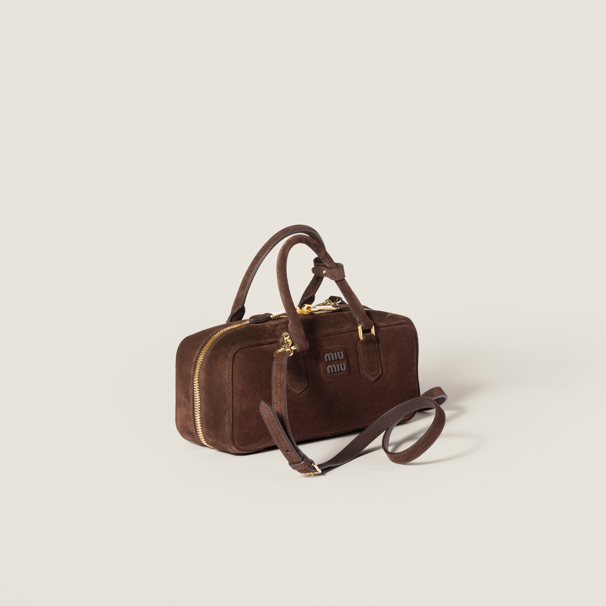 Miu Miu Arcadie Suede Bag In Brown