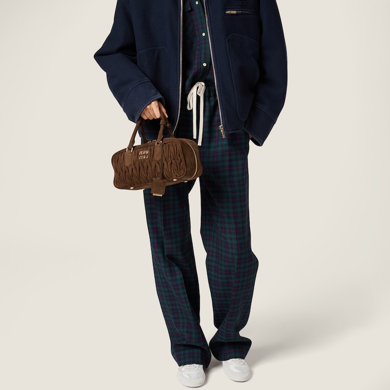 Arcadie matelassé suede bag