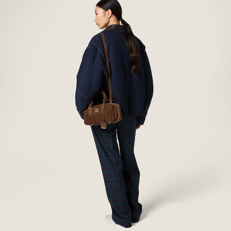 Arcadie matelassé suede bag