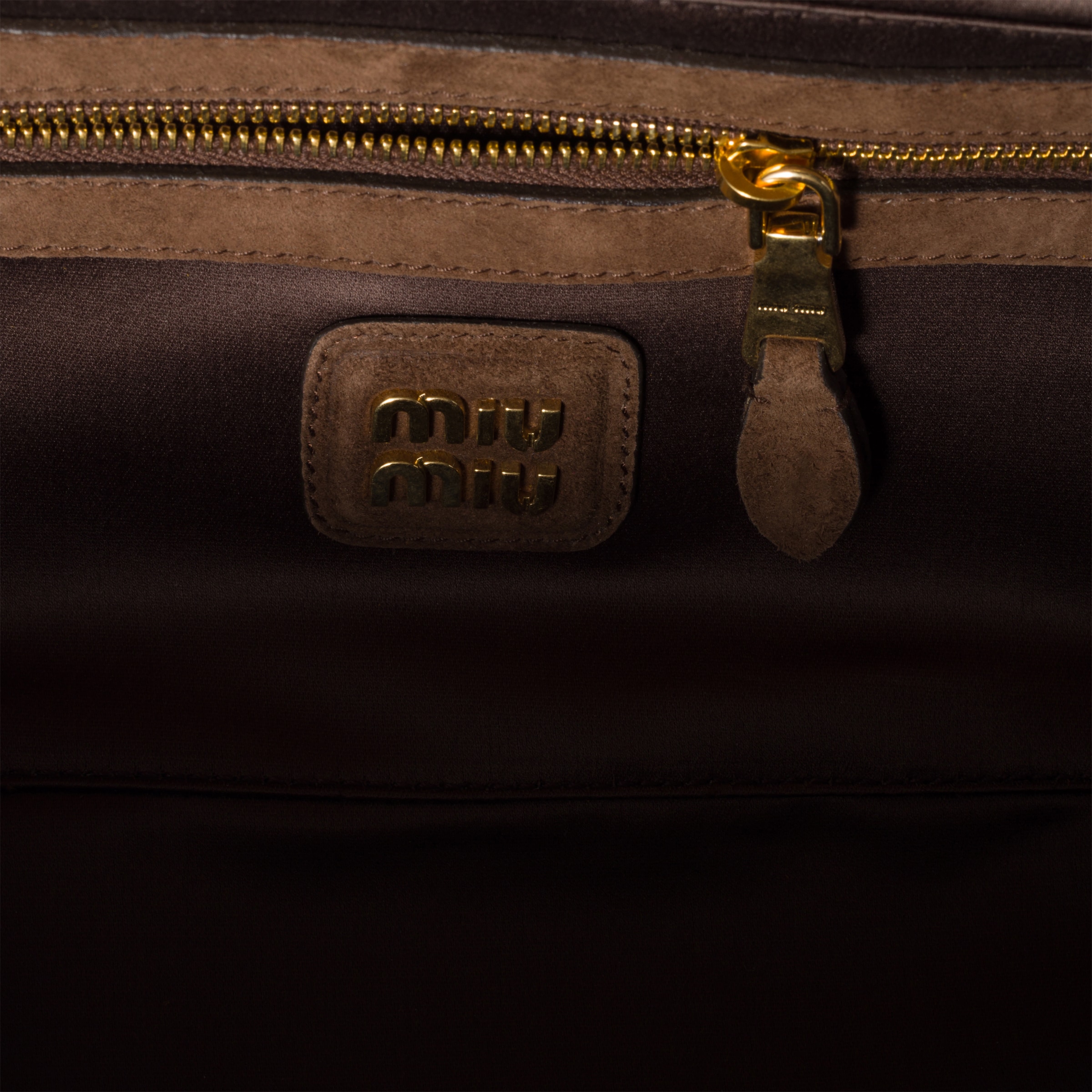 Miu Miu Arcadie Puffed Leather Bowling Bag In Cocoa Brown