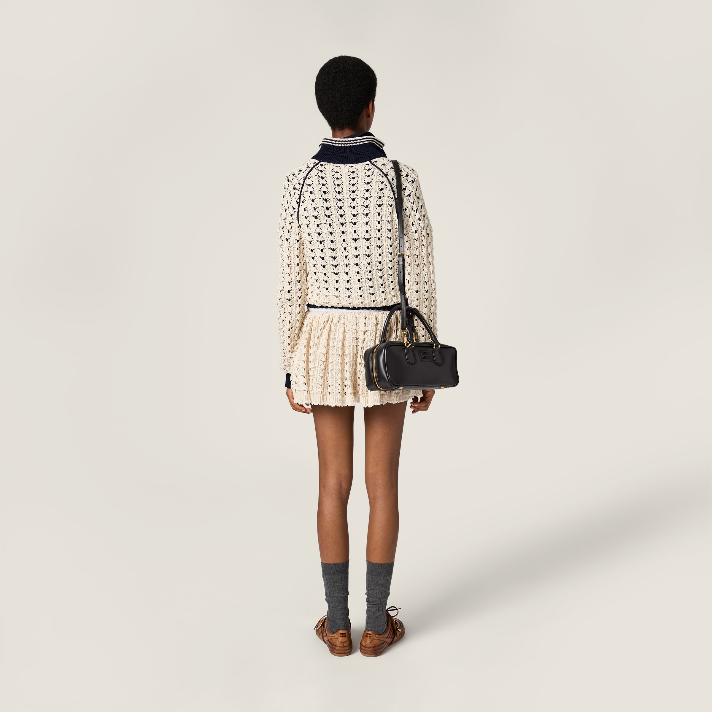 Black Arcadie Leather Bag | Miu Miu - United States