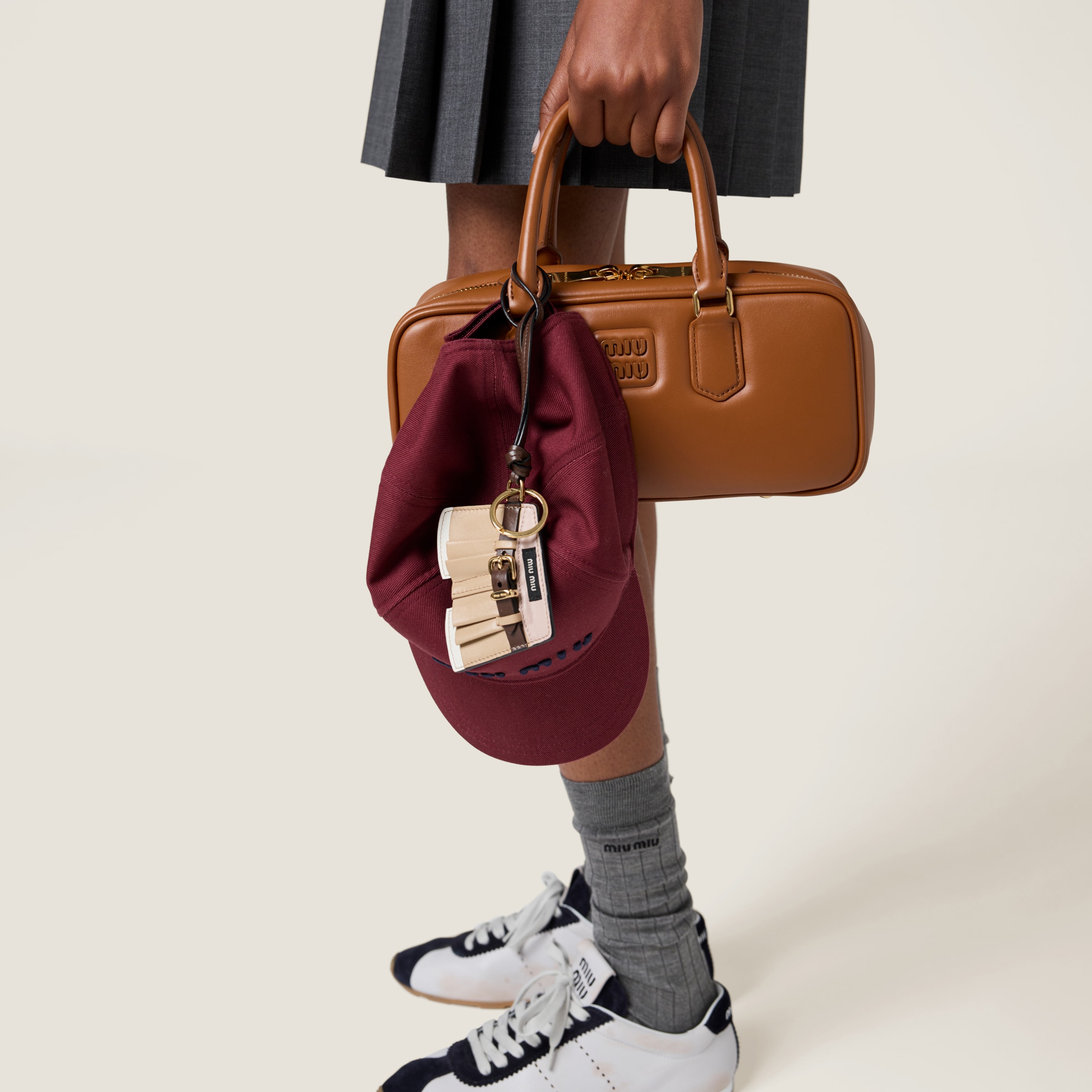 Cognac Arcadie Leather Bag | Miu Miu