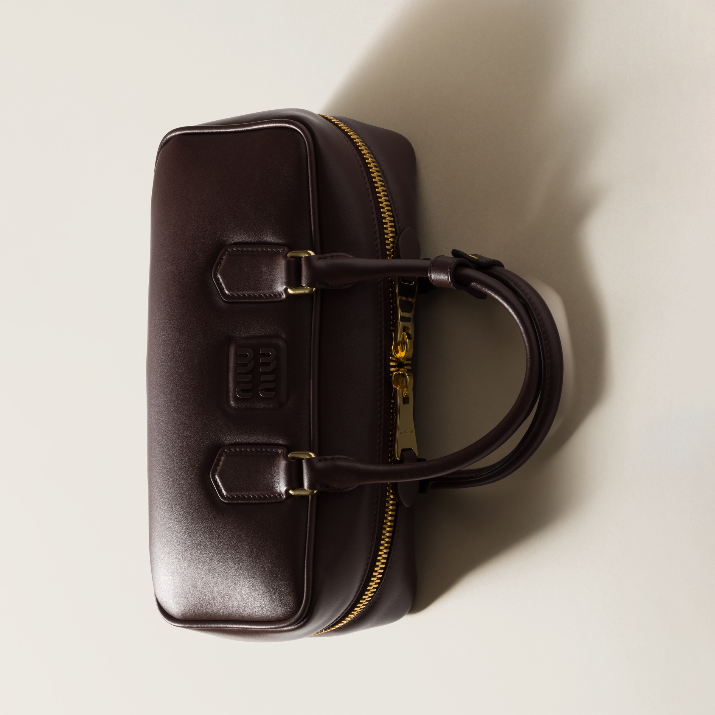 Miu Miu Arcadie Leather Tote Bag In Briarwood