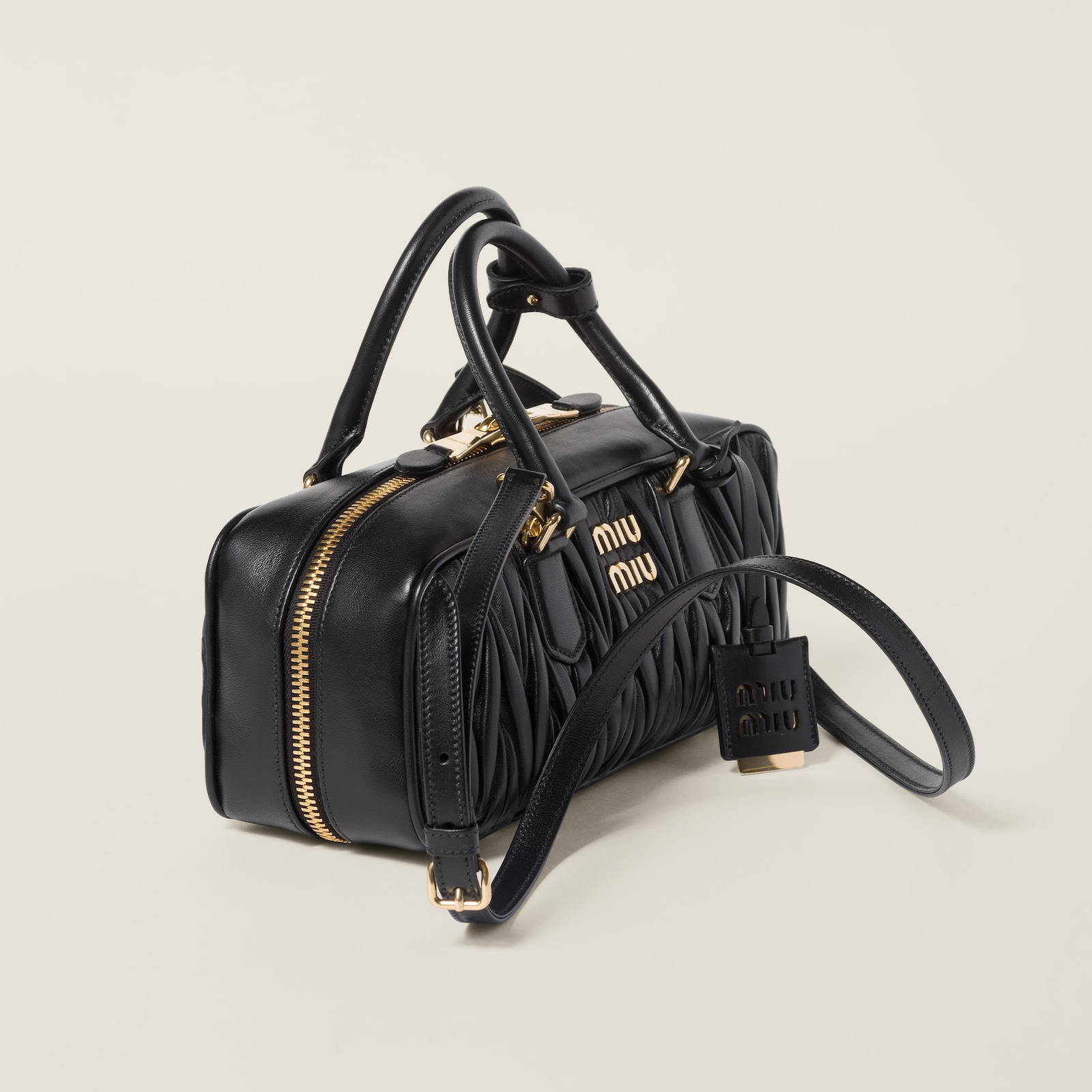 ARCADIE MATELASSÉ BAG 27 IN BLACK CALFSKIN GOLD HARDWARE