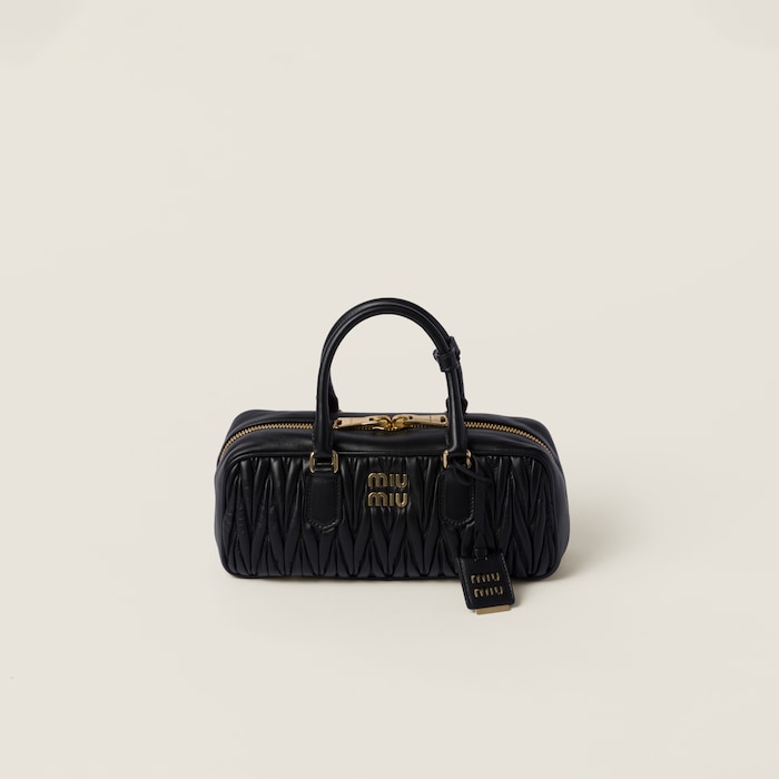 【使い勝手の良い】 Black Arcadie Miu Miu | Bag Leather Nappa Matelassé アンティーク雑貨
