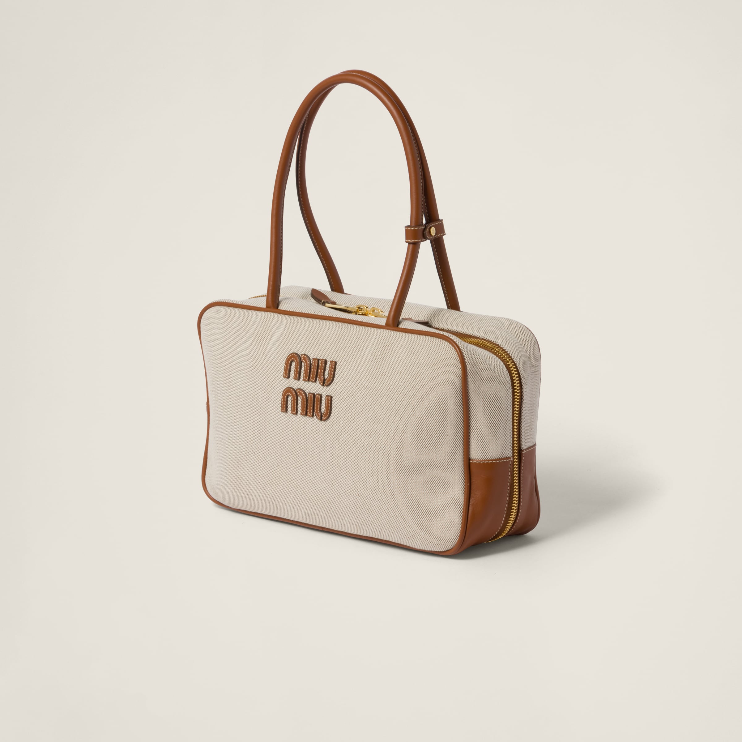 ナチュラル キャンバス トップハンドルバッグ | Miu Miu