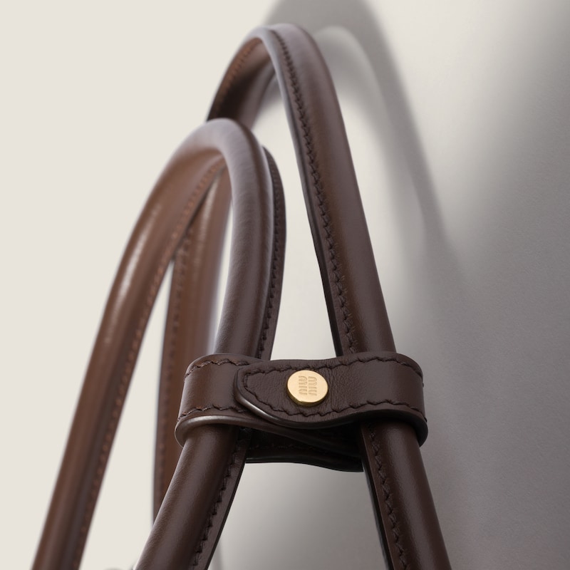 Beau tartan top-handle bag with leather details