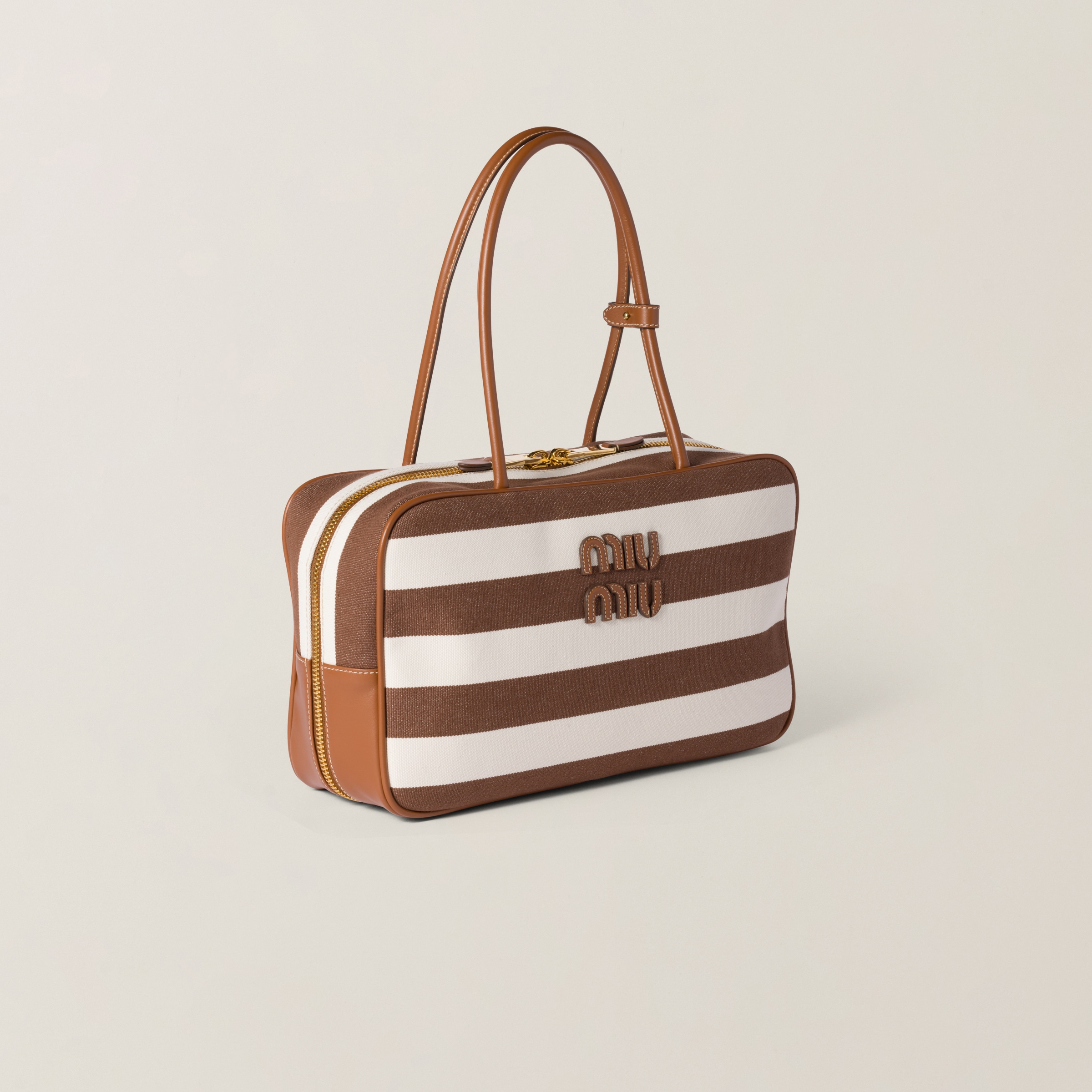 Miu Miu Beau Canvas And Leather Bag