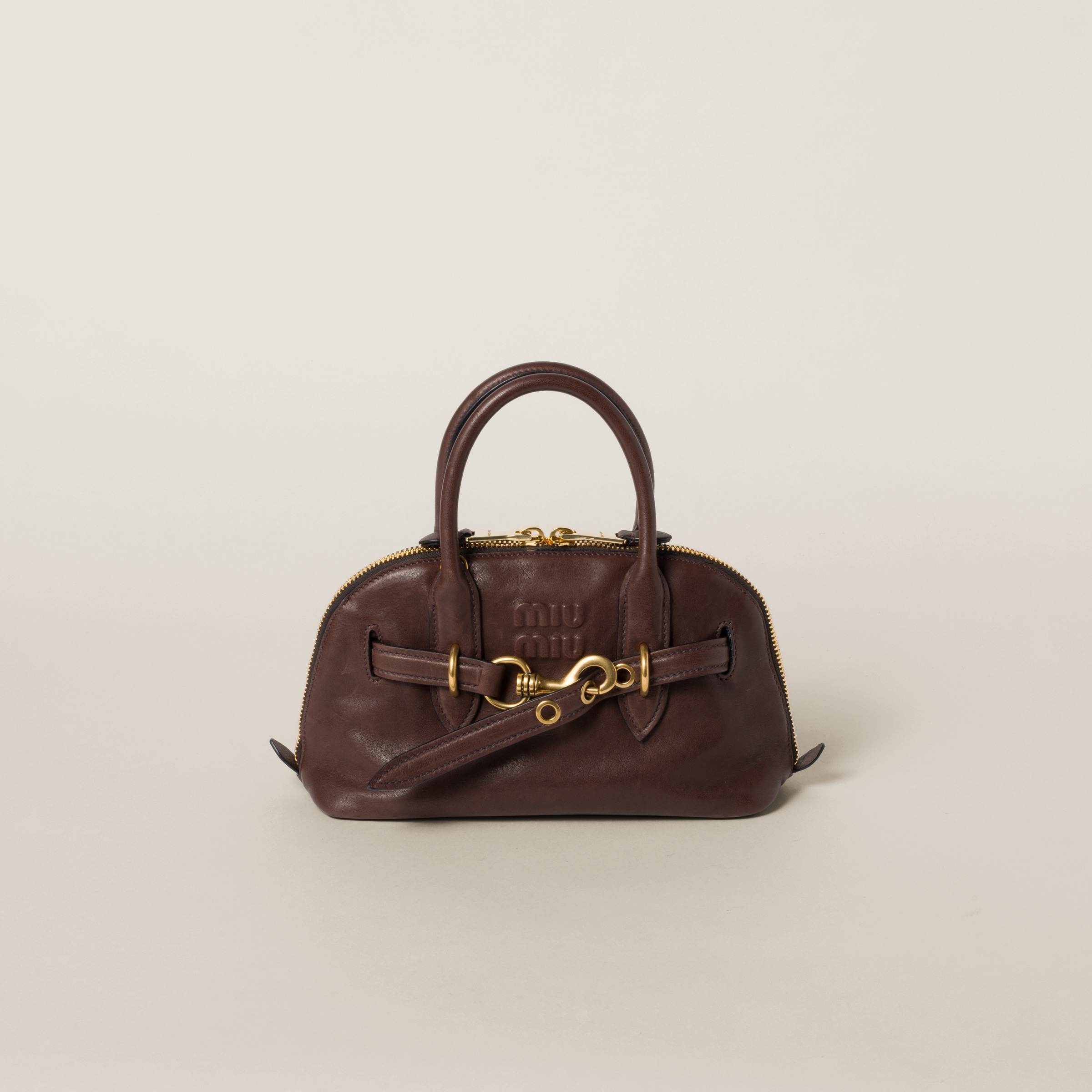 Briarwood Aventure Nappa Leather Top-handle Bag | Miu Miu