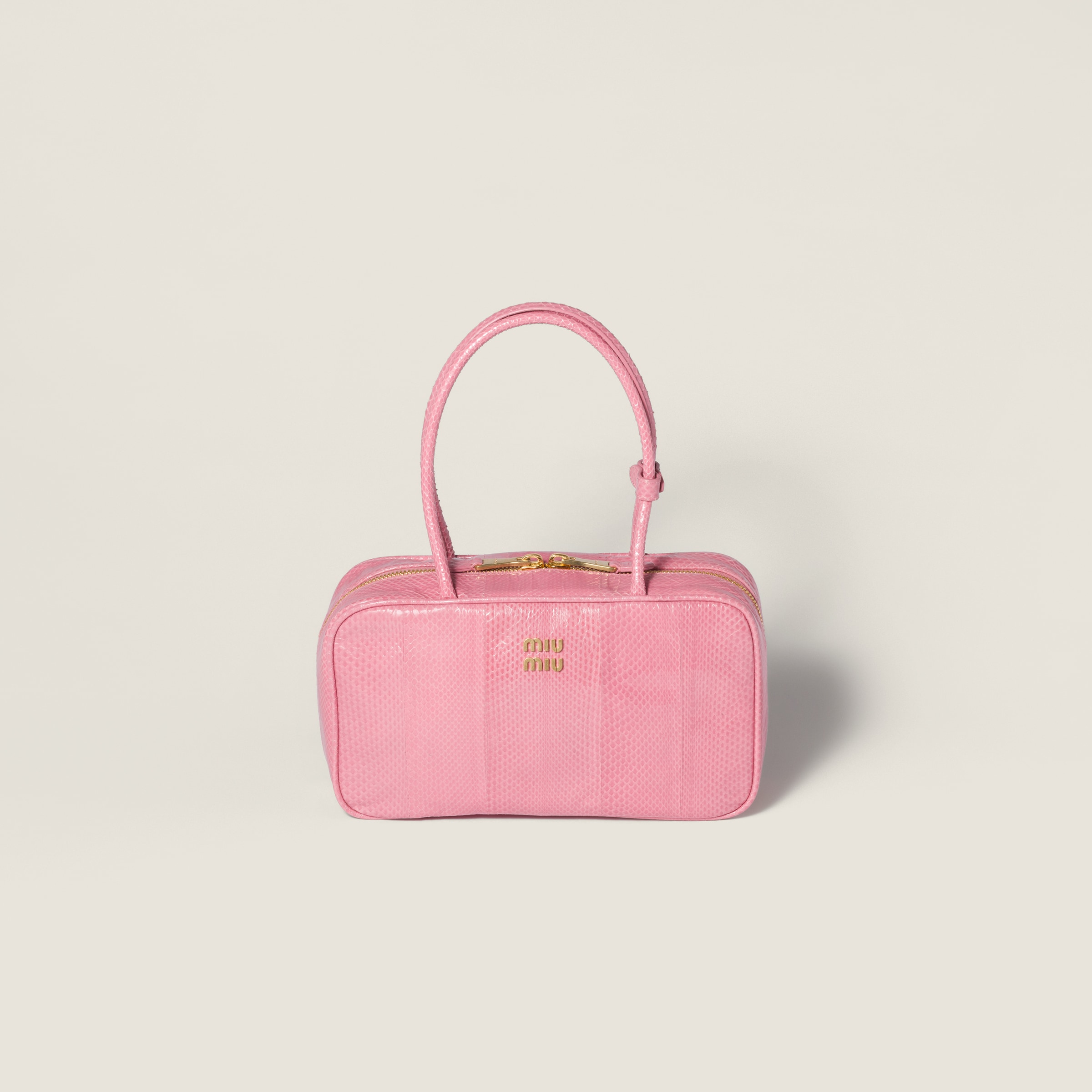 Miu Miu Beau Ayers Leather Bag In Pink