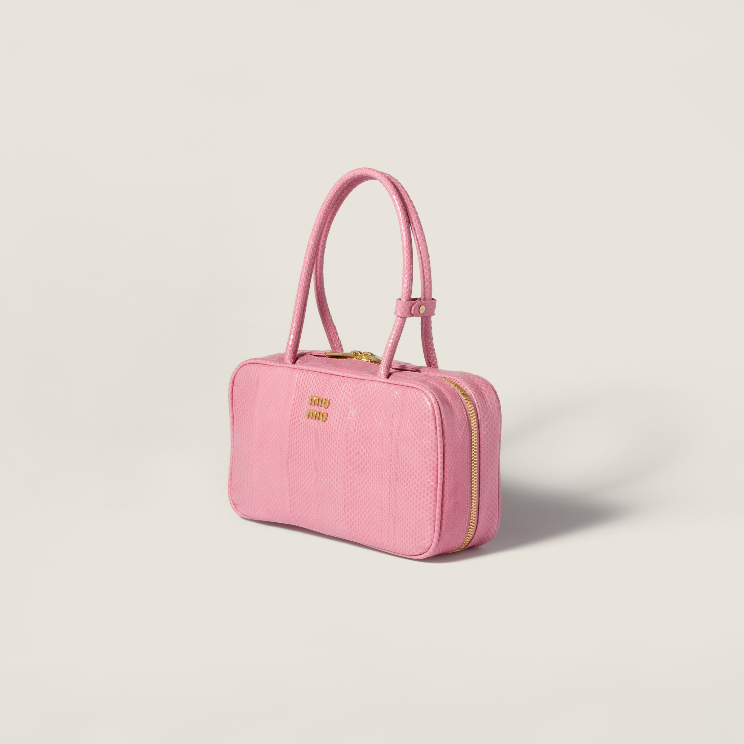 Miu Miu Beau Ayers Leather Bag In Pink