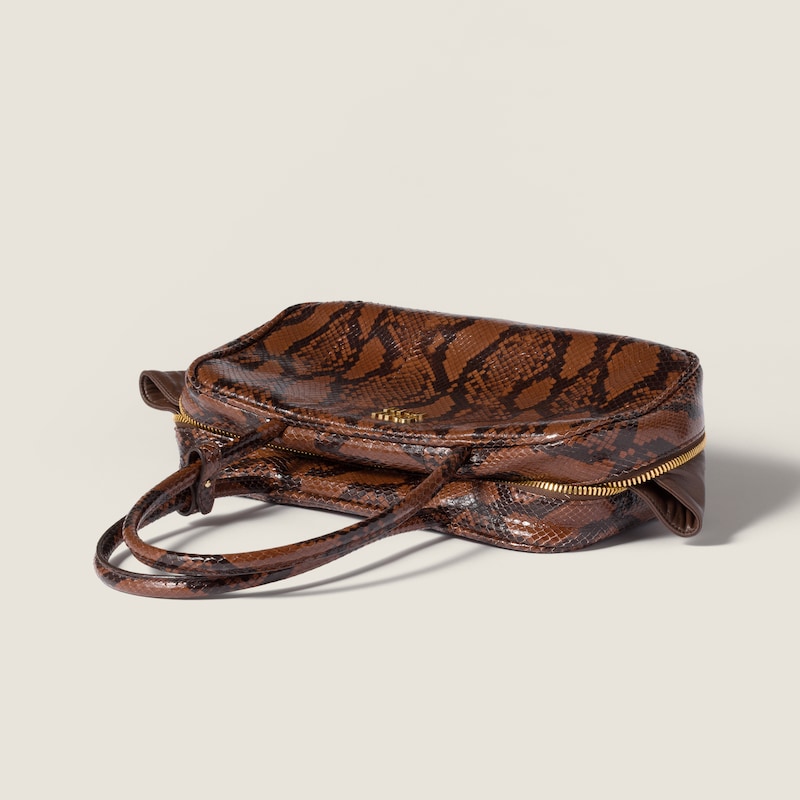 Beau蟒蛇印花Ayers皮革手袋