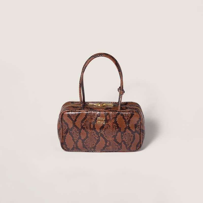 Beau Python Printed Ayers Leather Bag