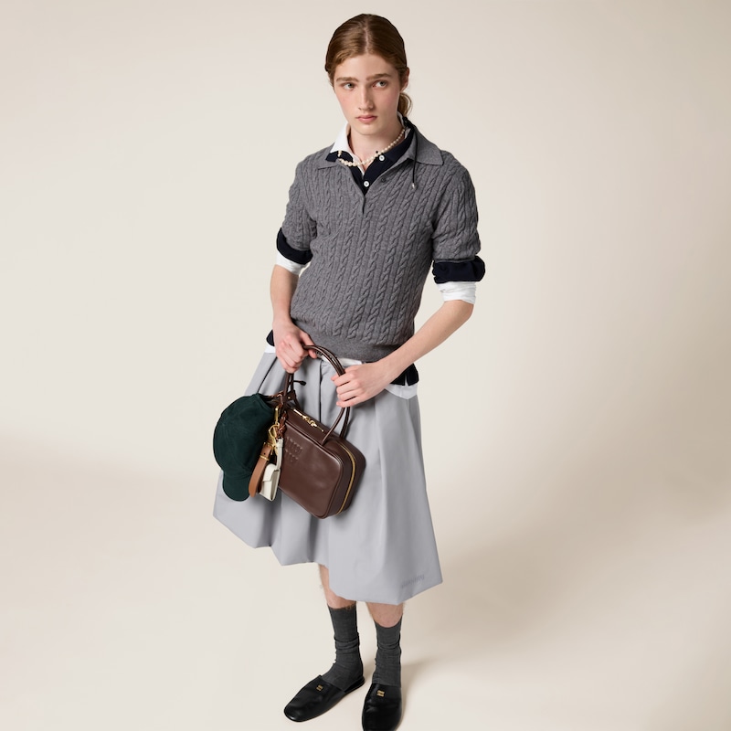 Beau leather top-handle bag