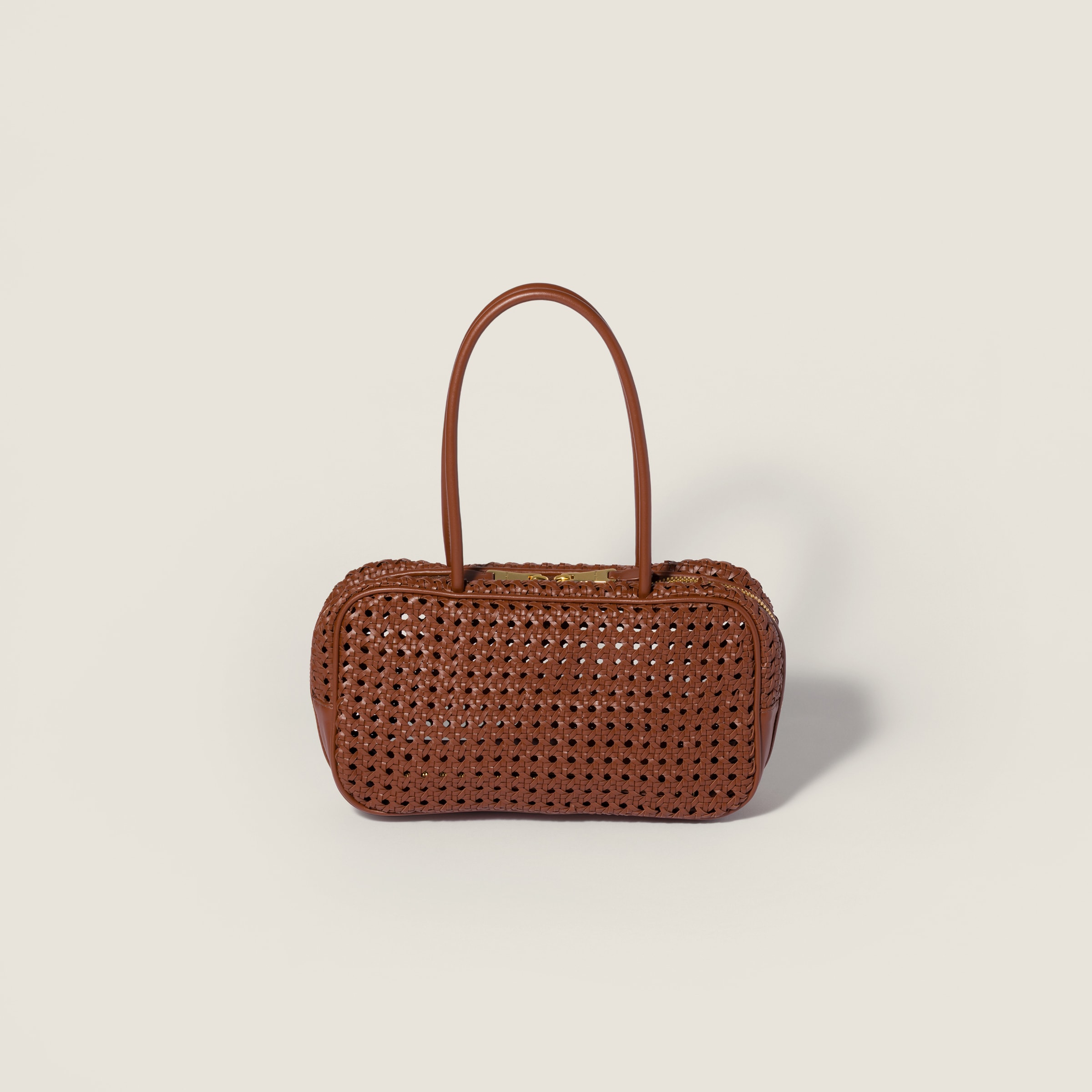 Oak Beau Woven Leather Bag | Miu Miu - United States