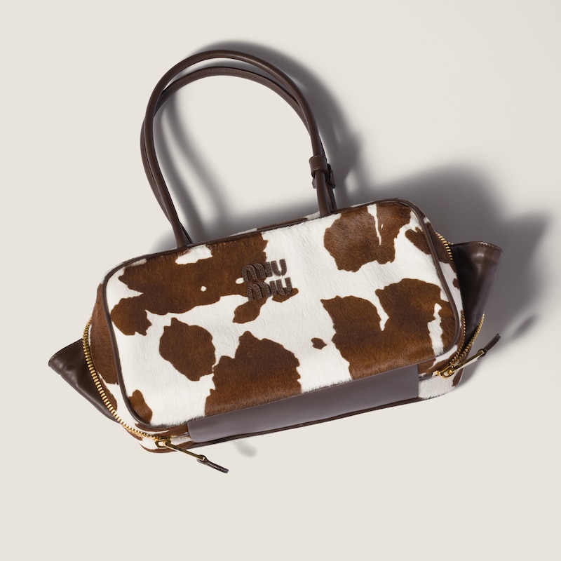 Printed leather Beau bag