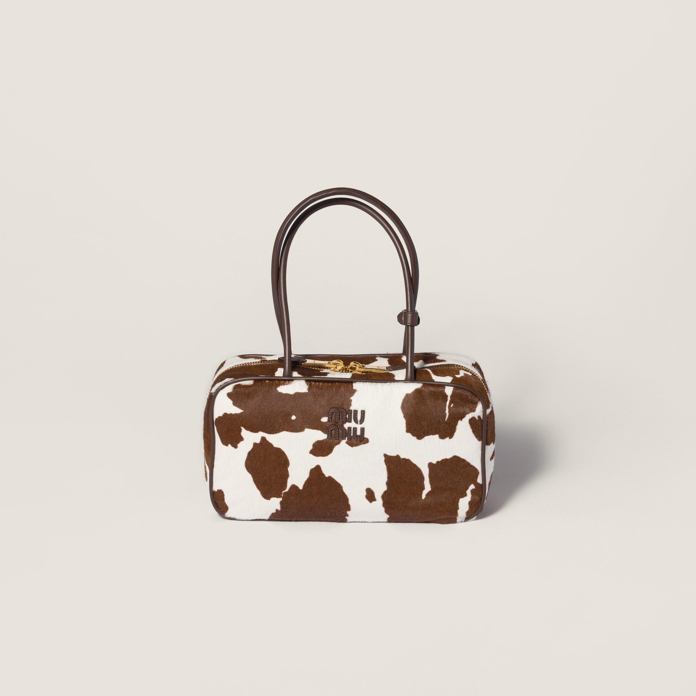 Miu Miu Printed Leather Beau Bag In Multi