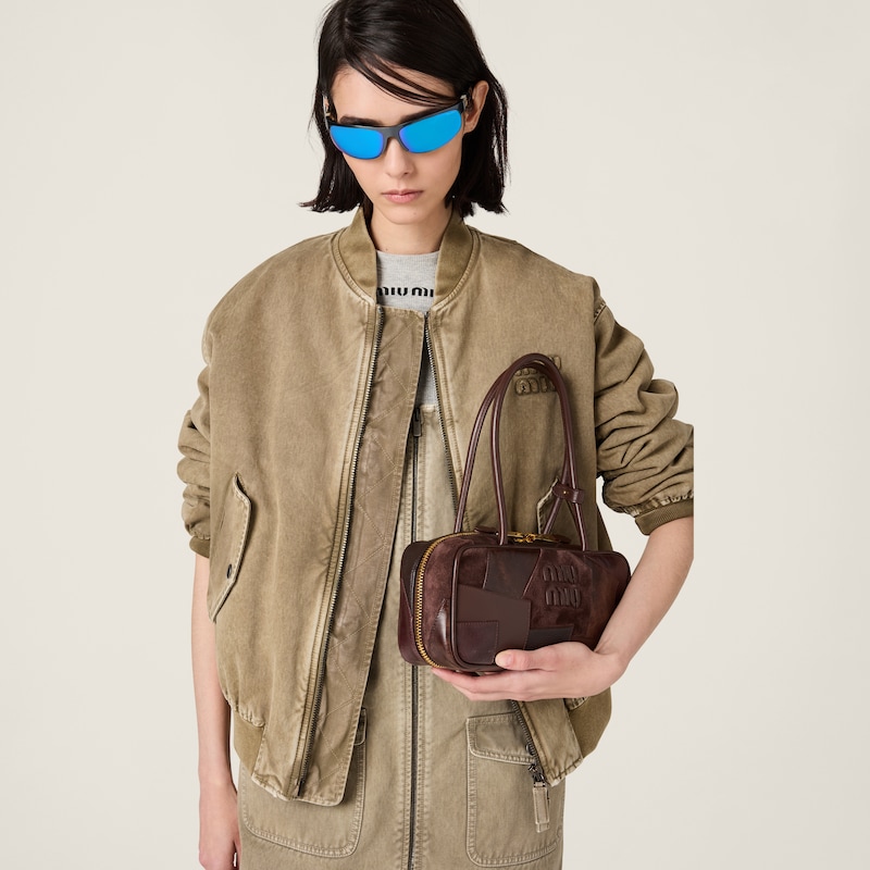 보 가죽 패치워크 백