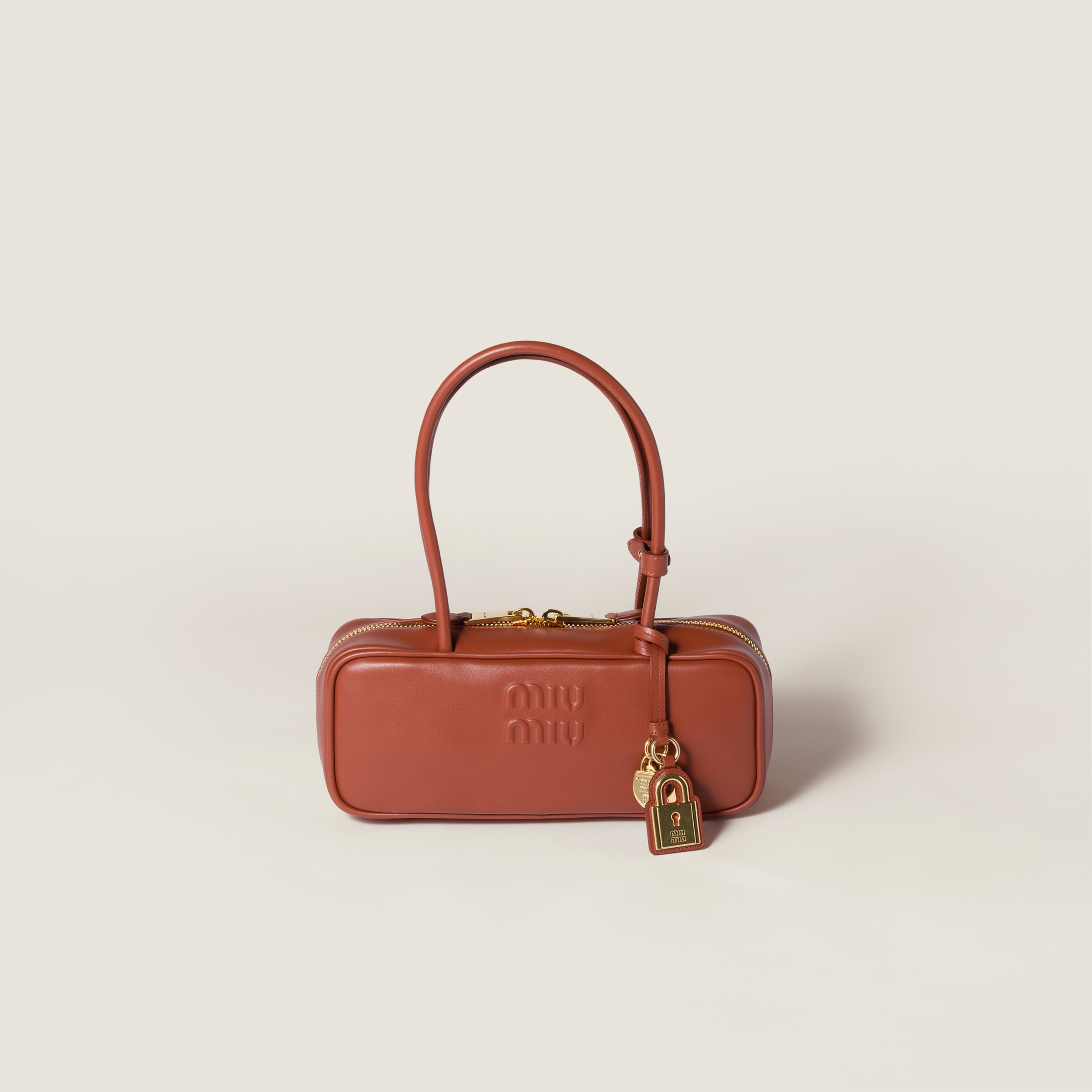 Miu Miu Beau Leather Bag In Brown