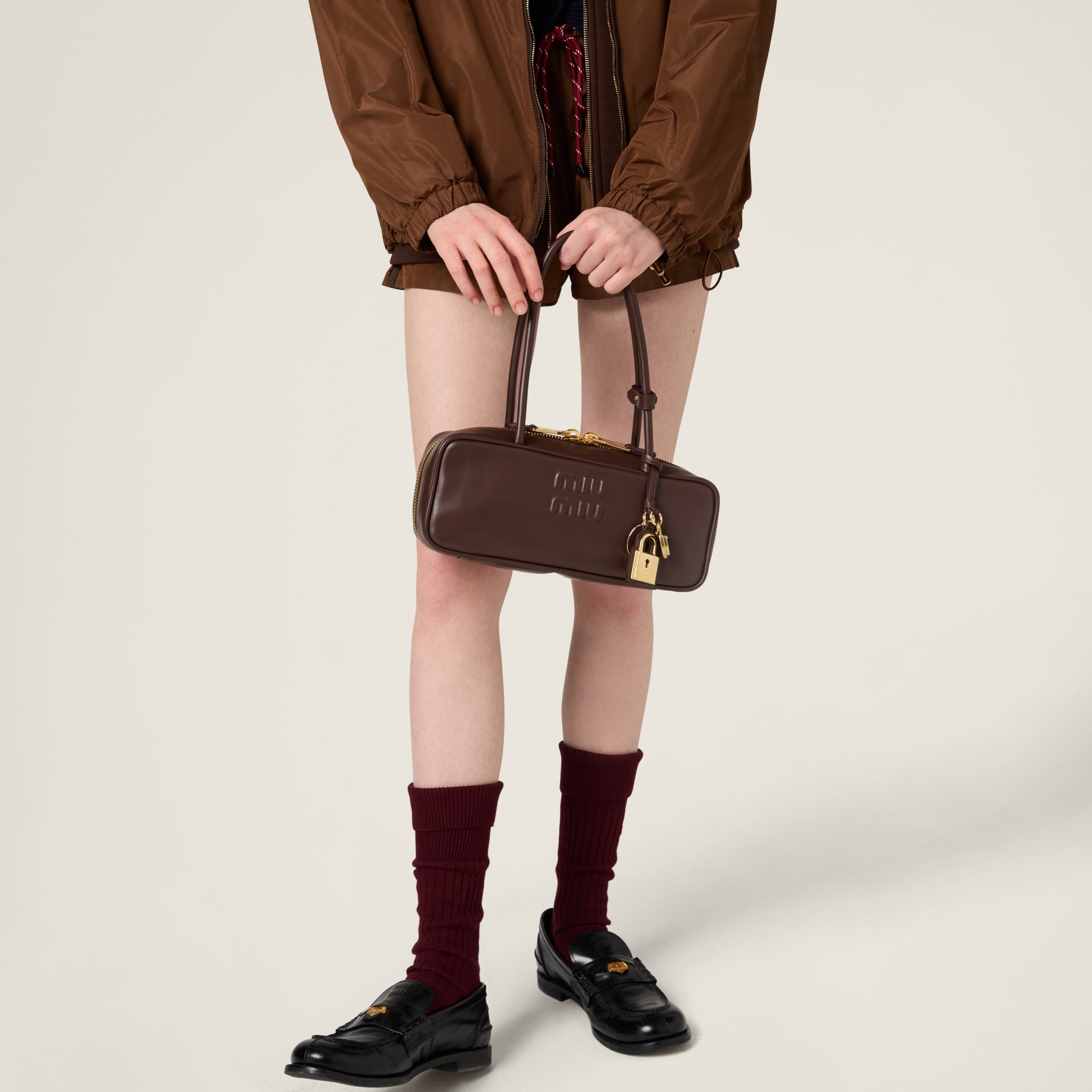 Briarwood Beau Leather Bag | Miu Miu