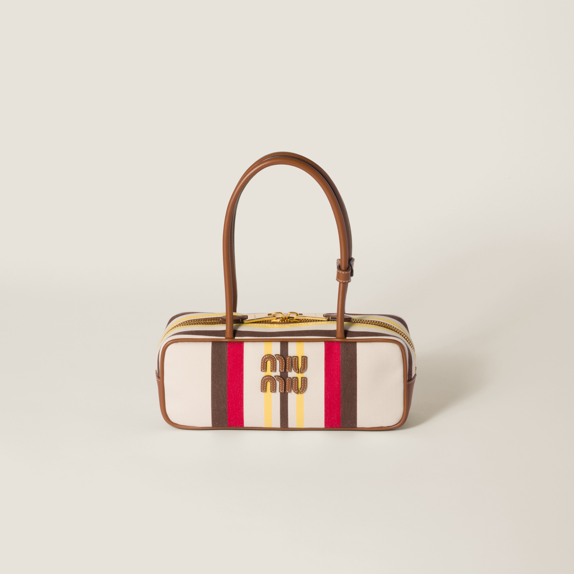 Miu Miu Beau Canvas And Leather Bag