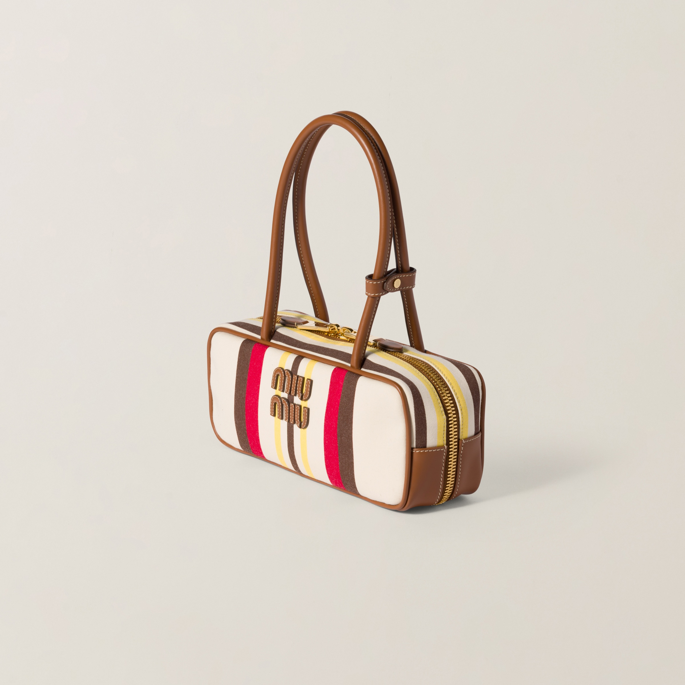 Miu Miu Beau Canvas And Leather Bag