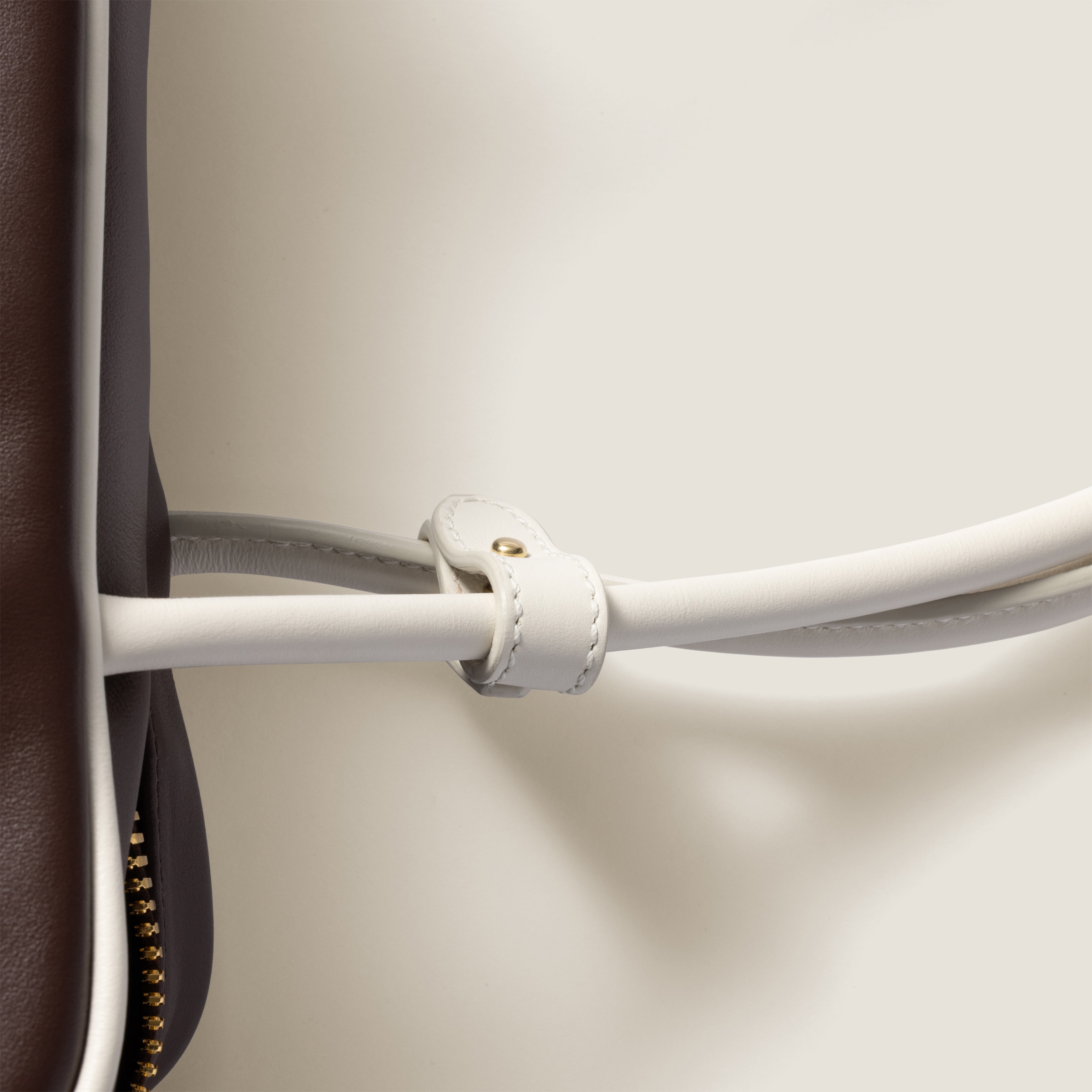 Briarwood/white Beau Leather Bag | Miu Miu
