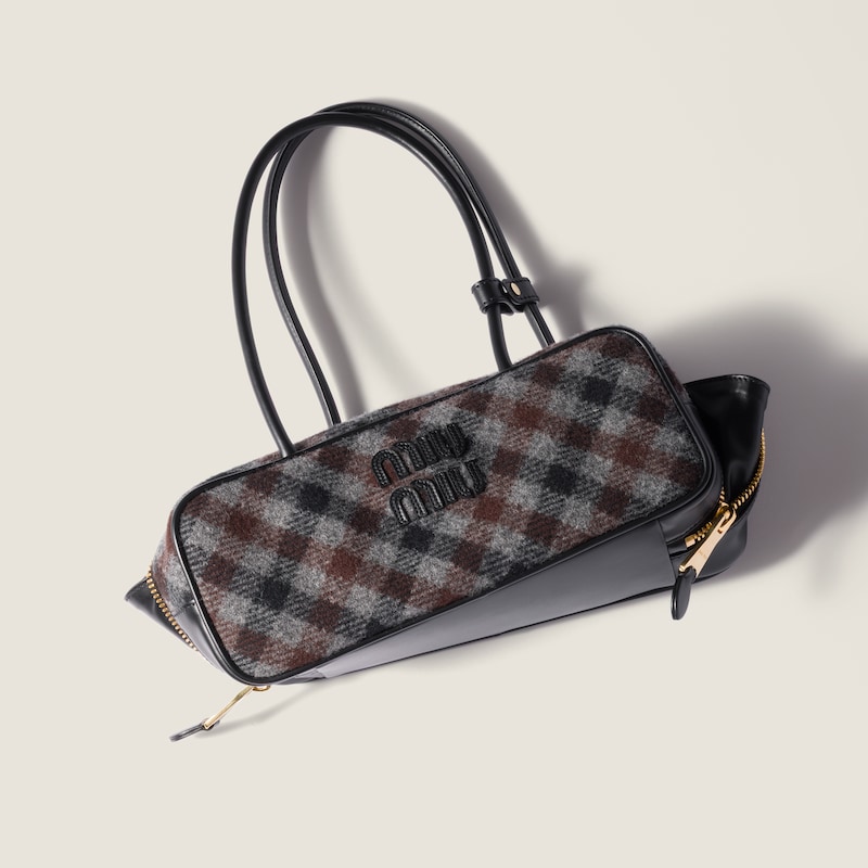 Sac Beau en cuir et plaid