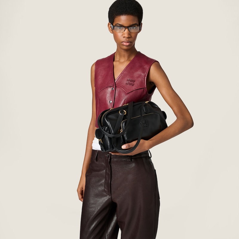 กระเป๋าถือหนังนัปป้าพร้อมหูจับด้านบน