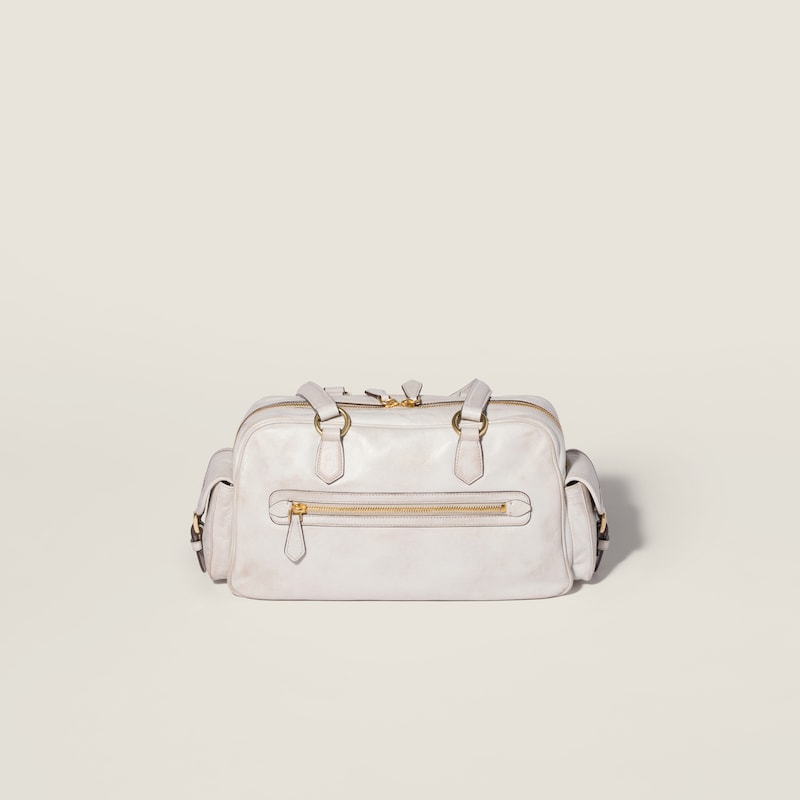 Pocket nappa leather top-handle bag